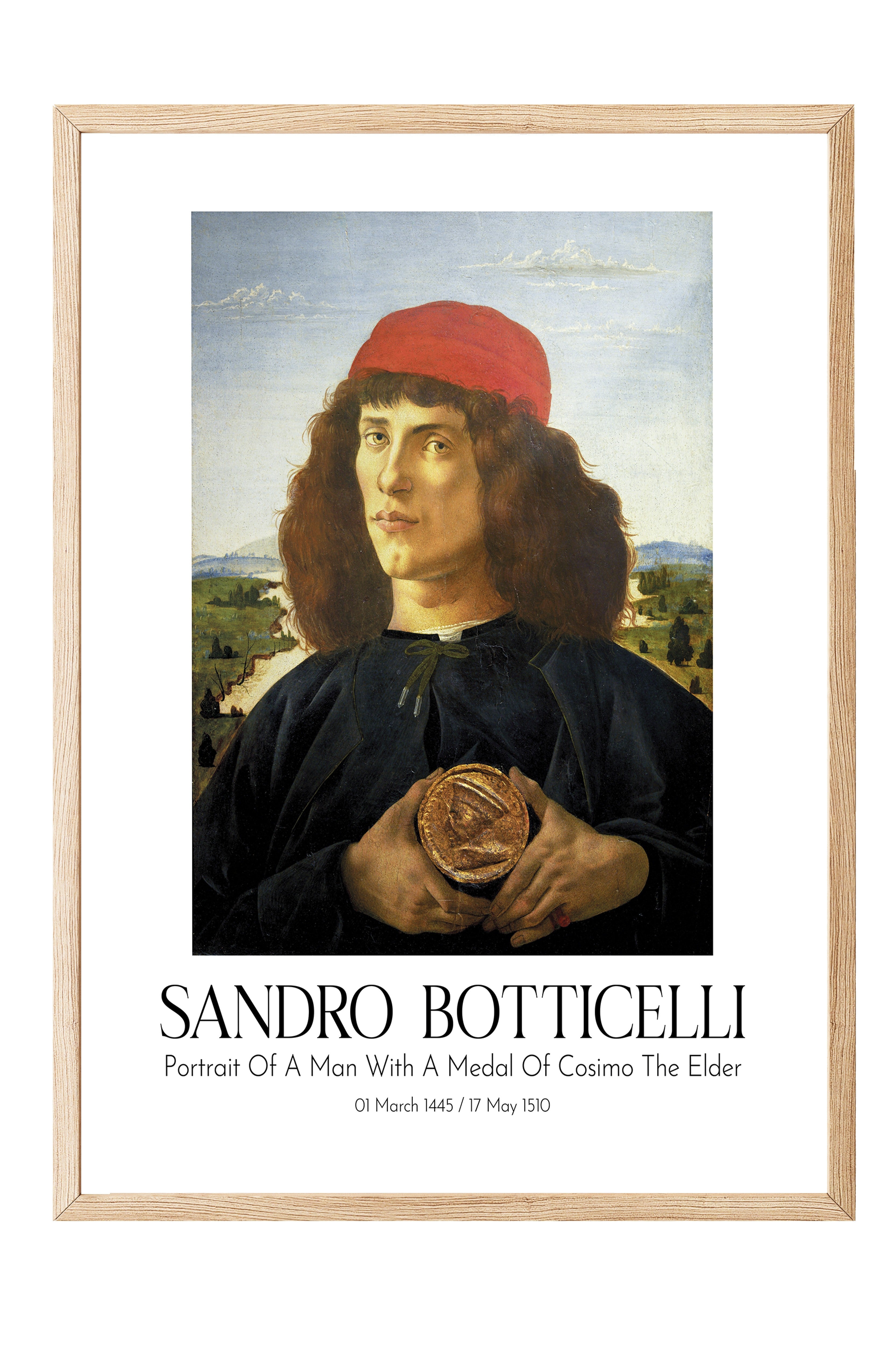 Sandro Botticelli, Ahşap Çerçeveli Tablo, Sanat Serisi NO:110757