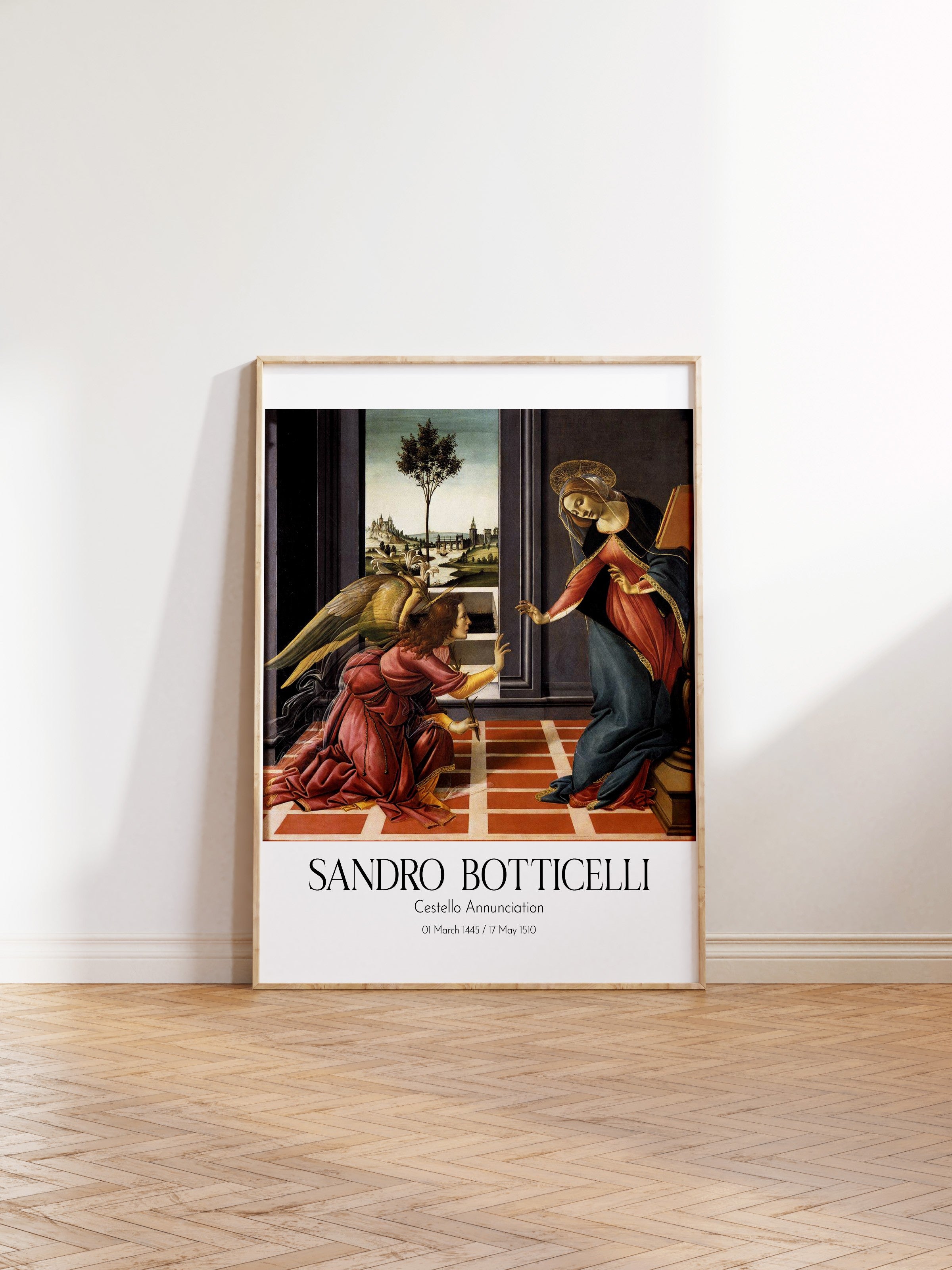 Sandro Botticelli - Cestello Annunciation, Ahşap Çerçeveli Tablo, Sanat Serisi NO:110744