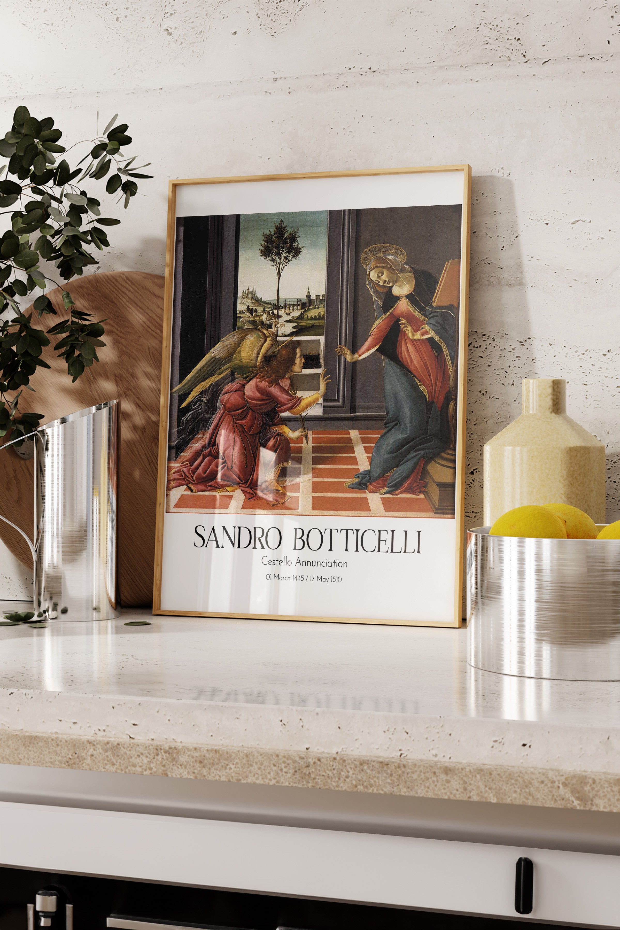 Sandro Botticelli - Cestello Annunciation, Ahşap Çerçeveli Tablo, Sanat Serisi NO:110744