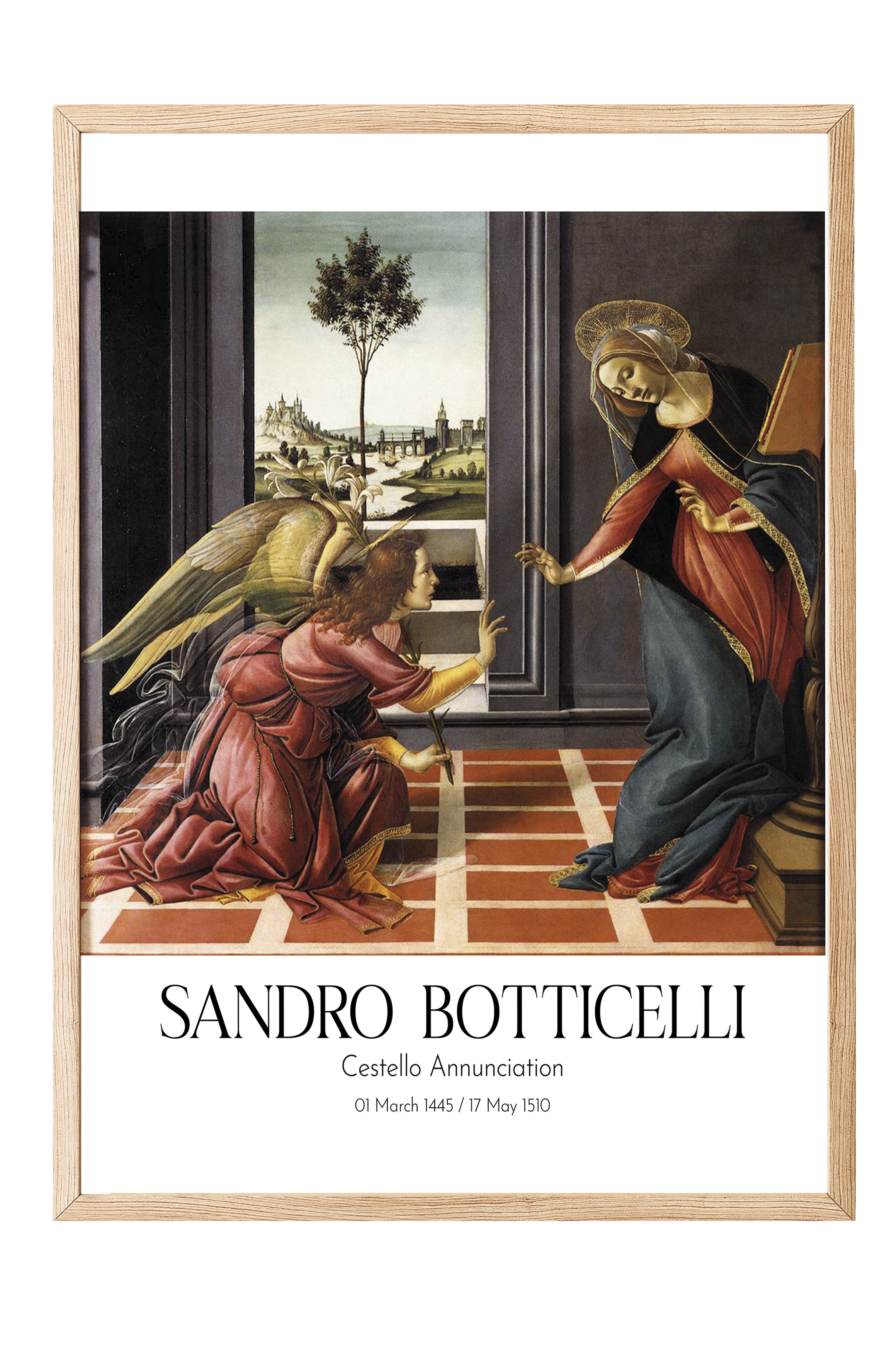 Sandro Botticelli - Cestello Annunciation, Ahşap Çerçeveli Tablo, Sanat Serisi NO:110744