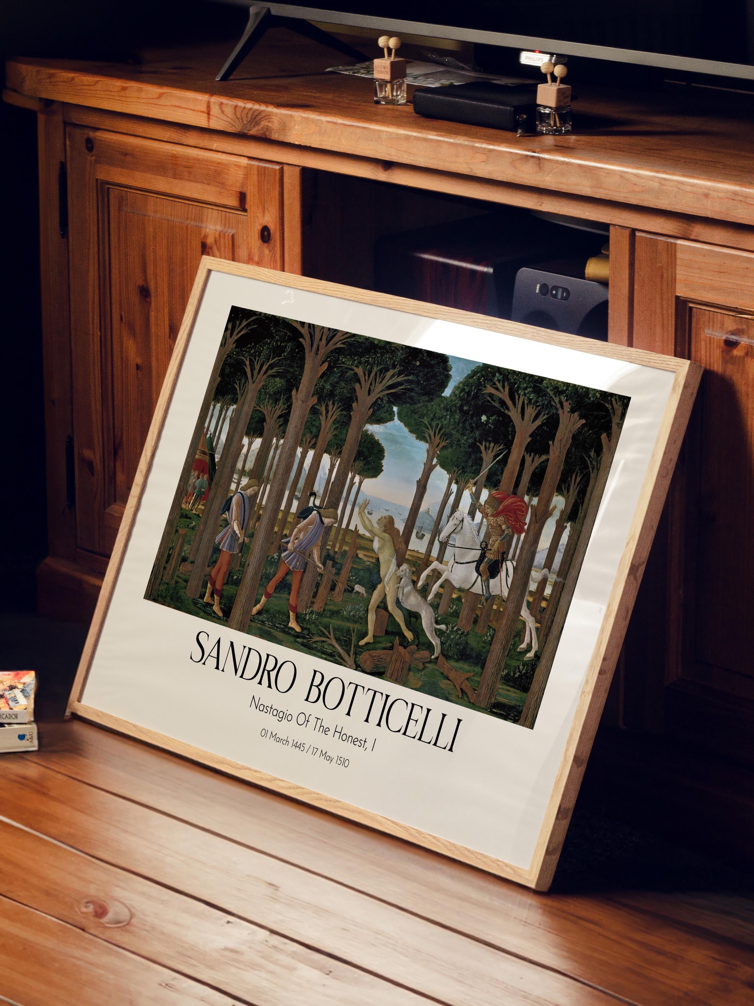 Sandro Botticelli - Nastagio Of The Honest, I, Ahşap Çerçeveli Tablo, Sanat Serisi NO:110767