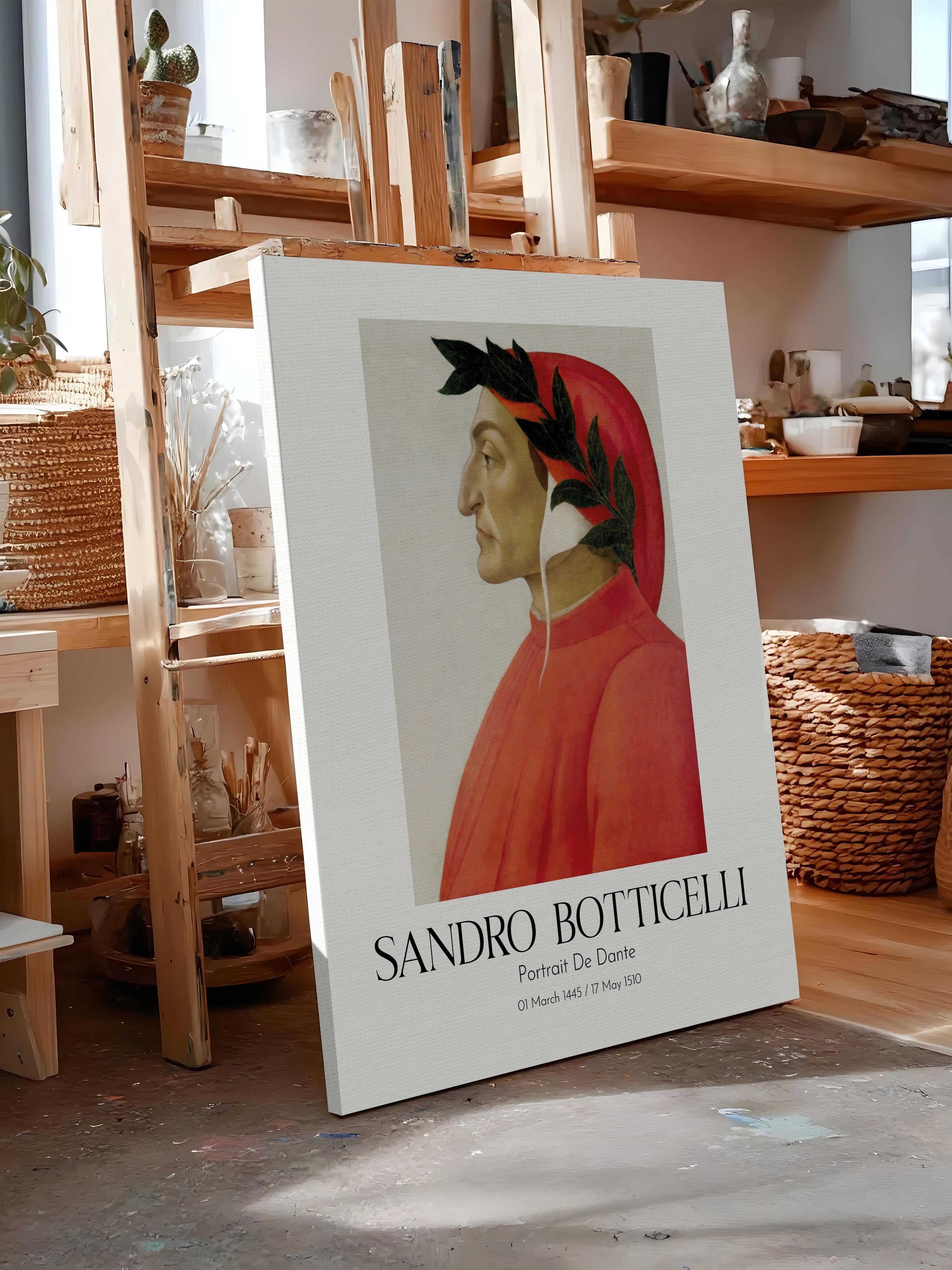Sandro Botticelli - Portrait De Dante, Kanvas Tablo, Sanat Serisi NO:110755