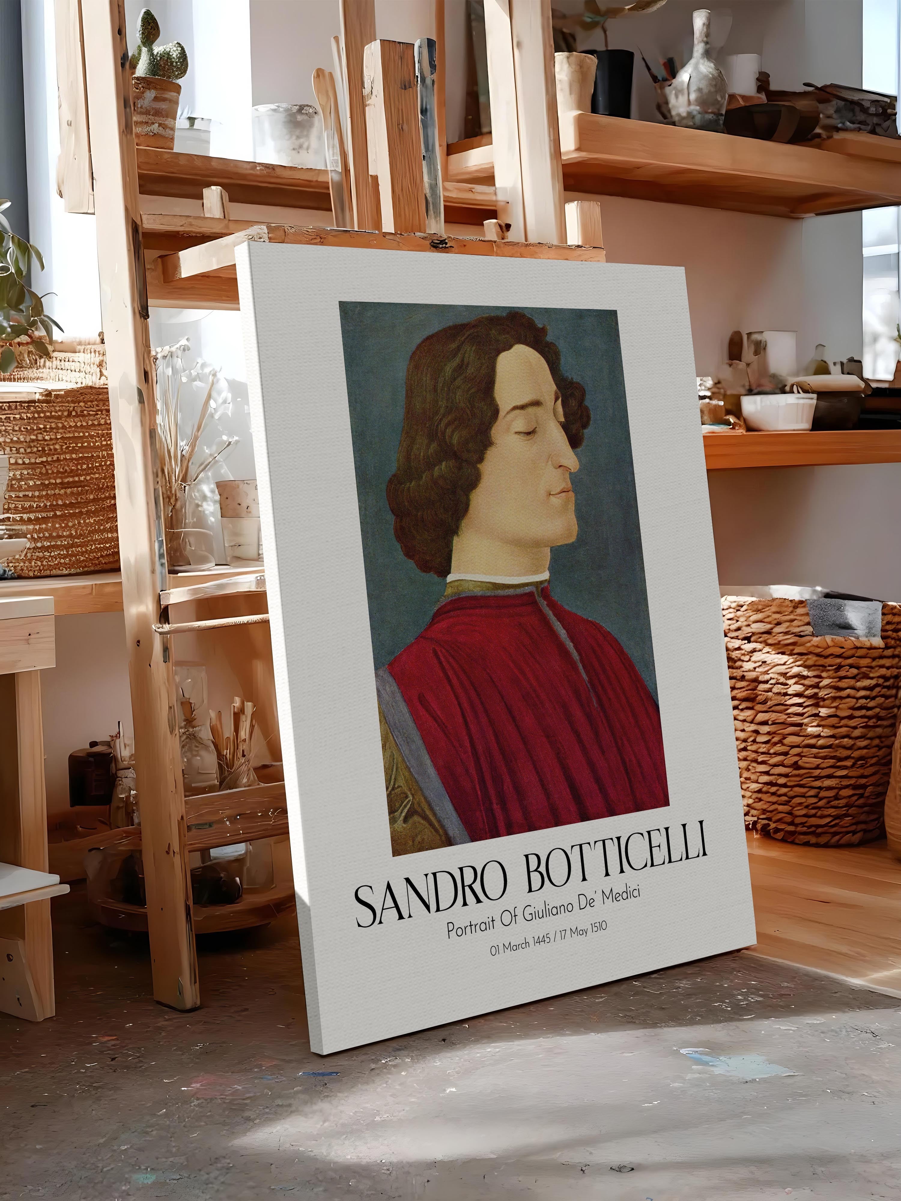 Sandro Botticelli - Portrait Of Giuliano De' Medici, Kanvas Tablo, Sanat Serisi NO:110746