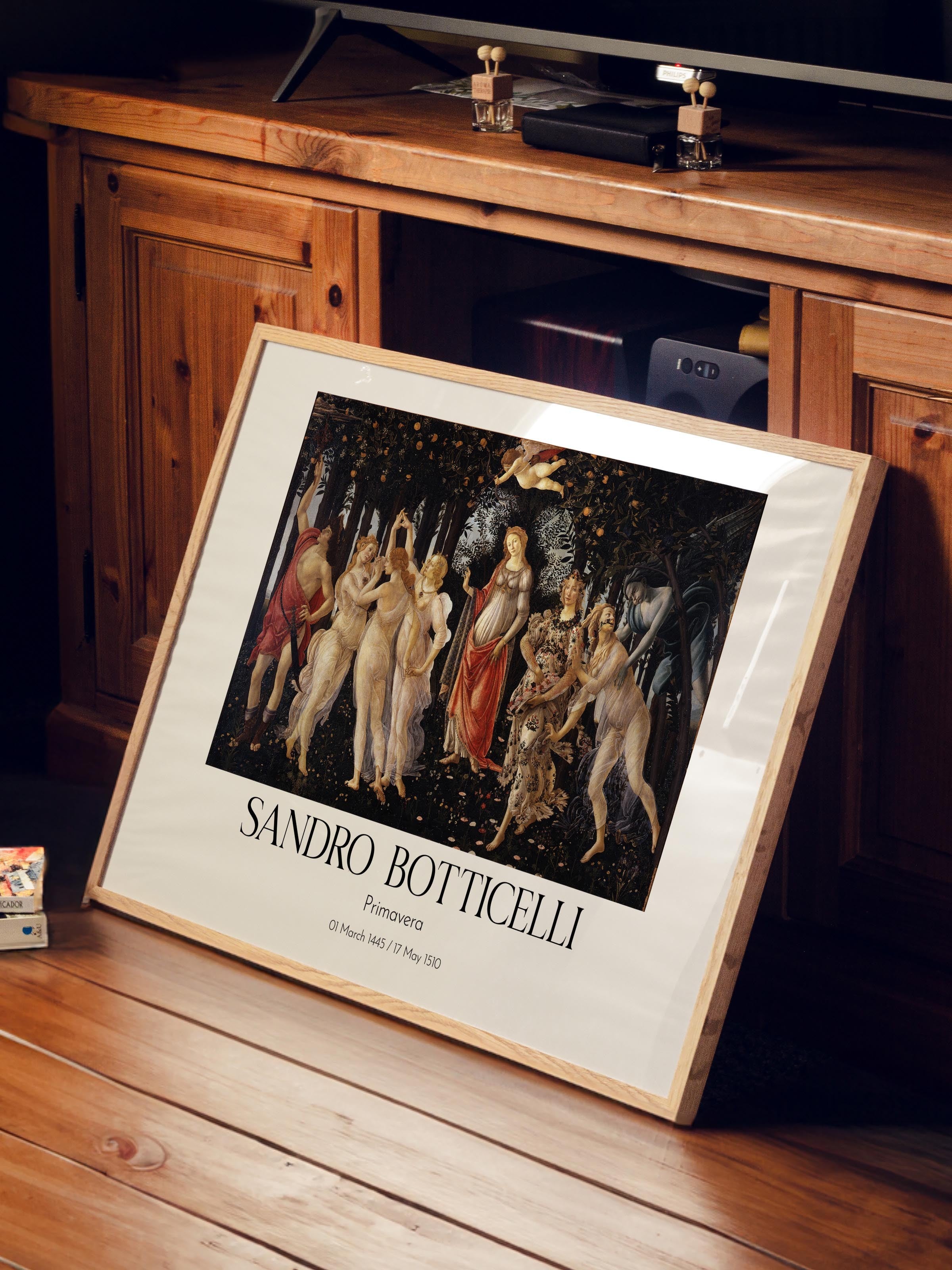Sandro Botticelli - Primavera, Ahşap Çerçeveli Tablo, Sanat Serisi NO:110770