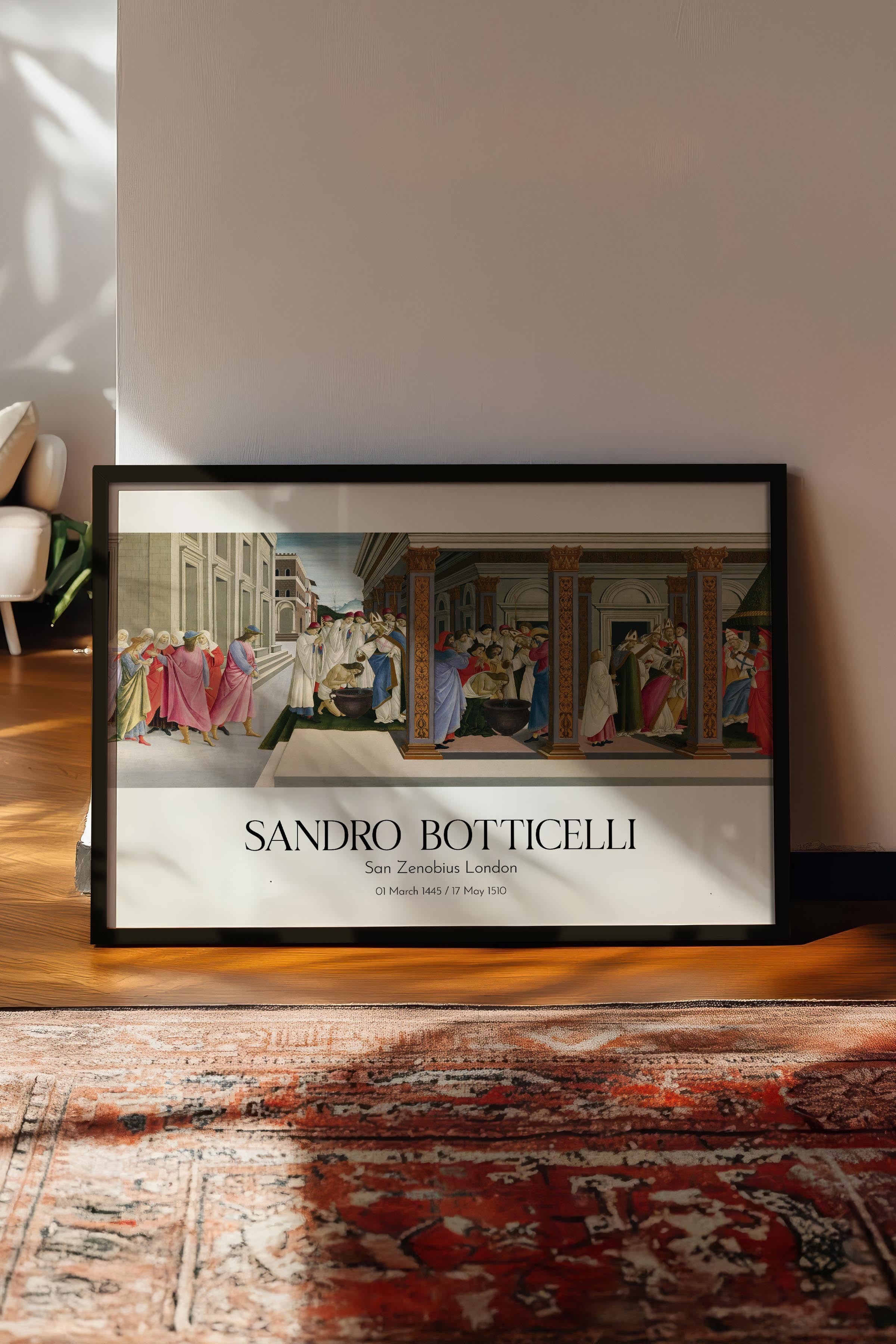 Sandro Botticelli - San Zenobius London, Siyah Çerçeveli Tablo, Sanat Serisi NO:110765