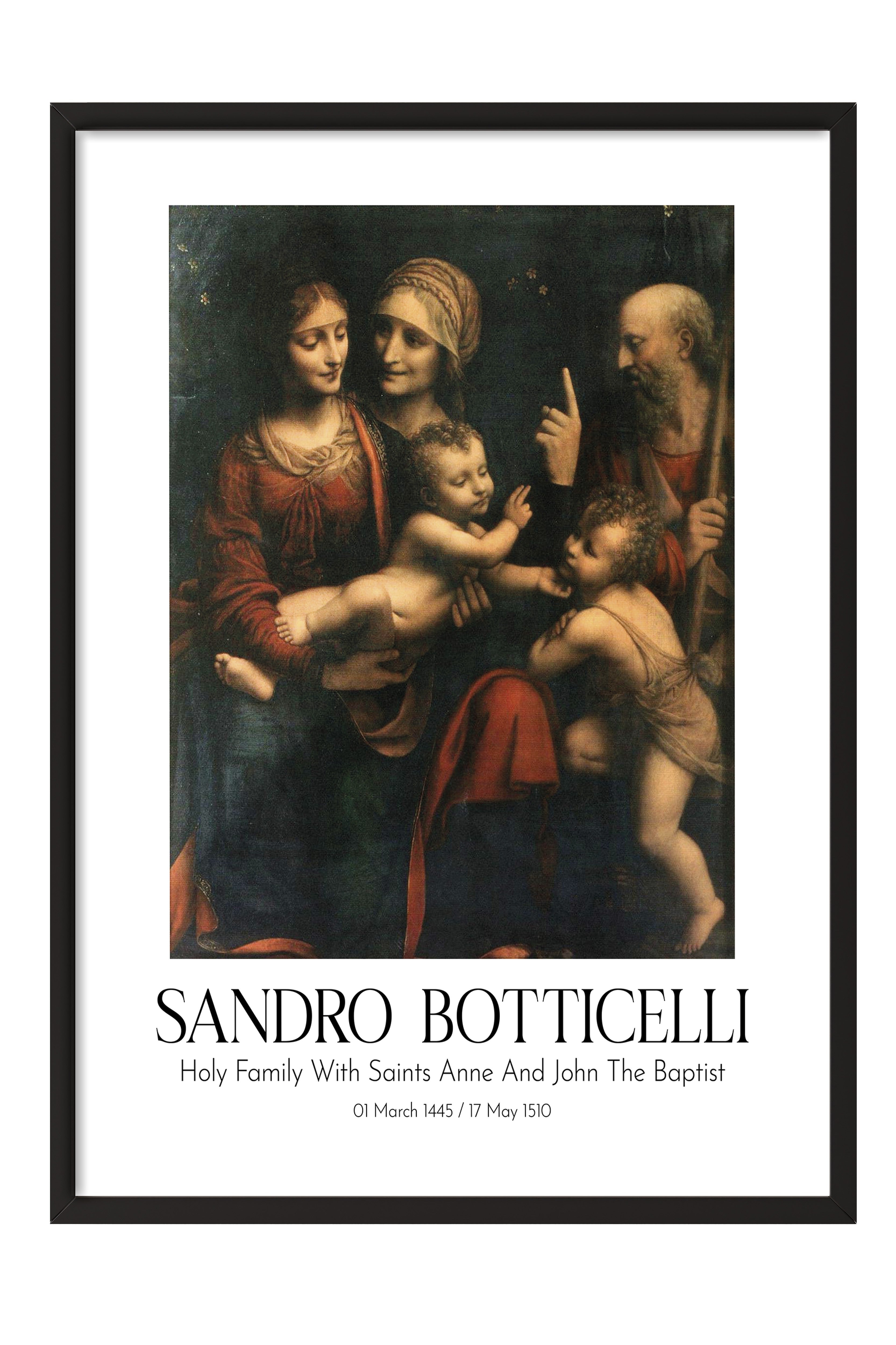 Sandro Botticelli, Siyah Çerçeveli Tablo, Sanat Serisi NO:110751
