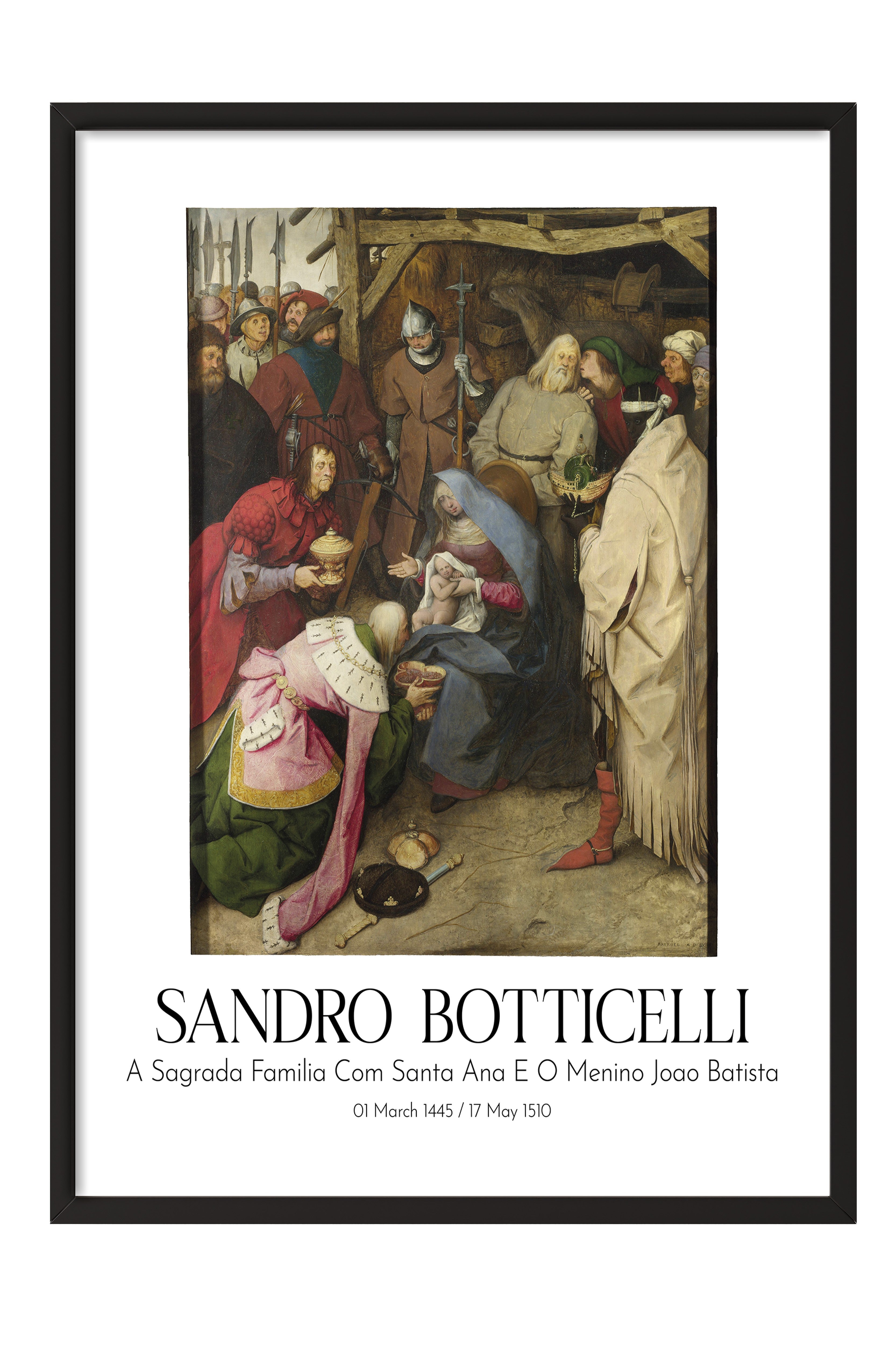 Sandro Botticelli, Siyah Çerçeveli Tablo, Sanat Serisi NO:110752