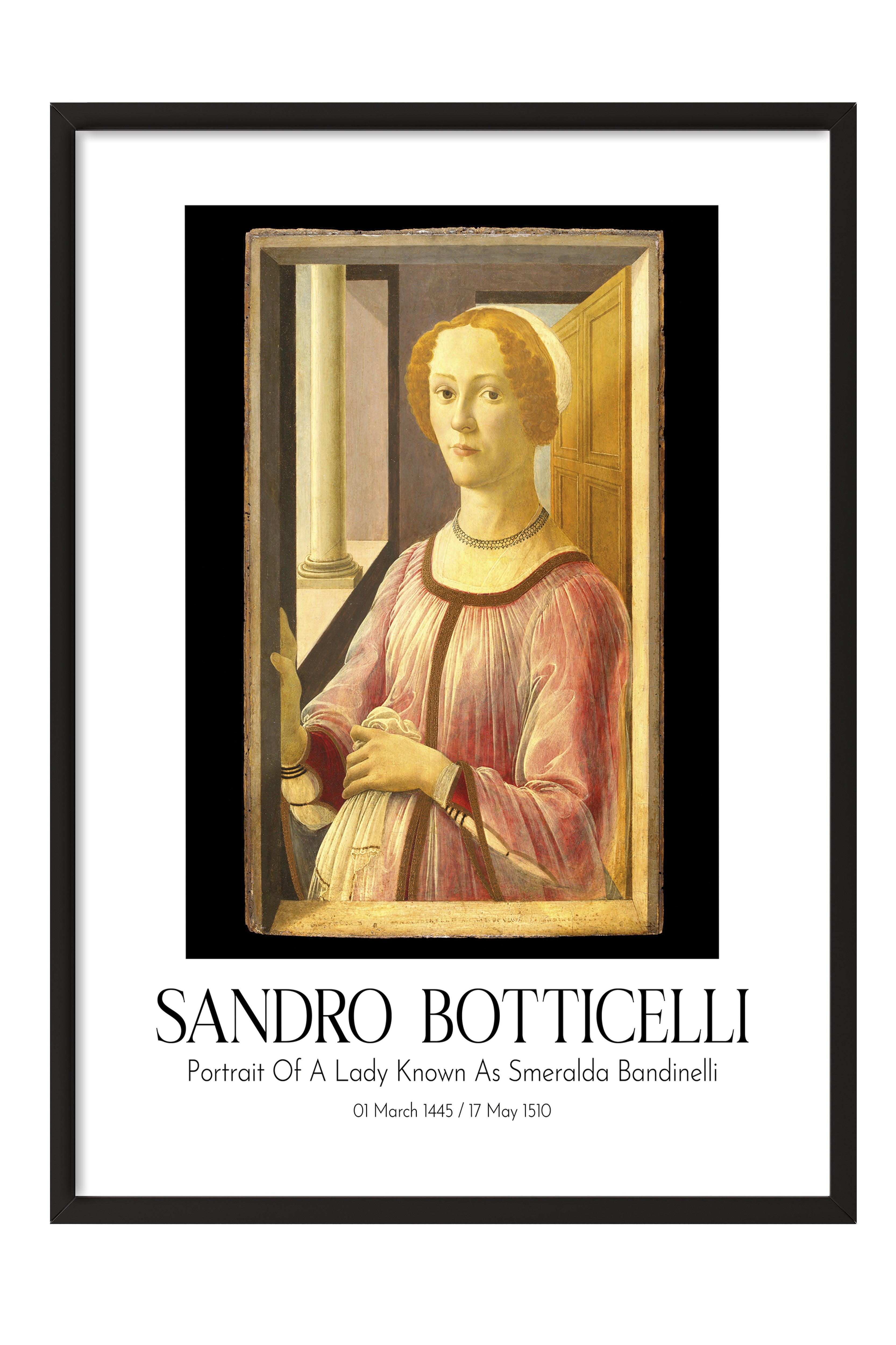 Sandro Botticelli, Siyah Çerçeveli Tablo, Sanat Serisi NO:110756