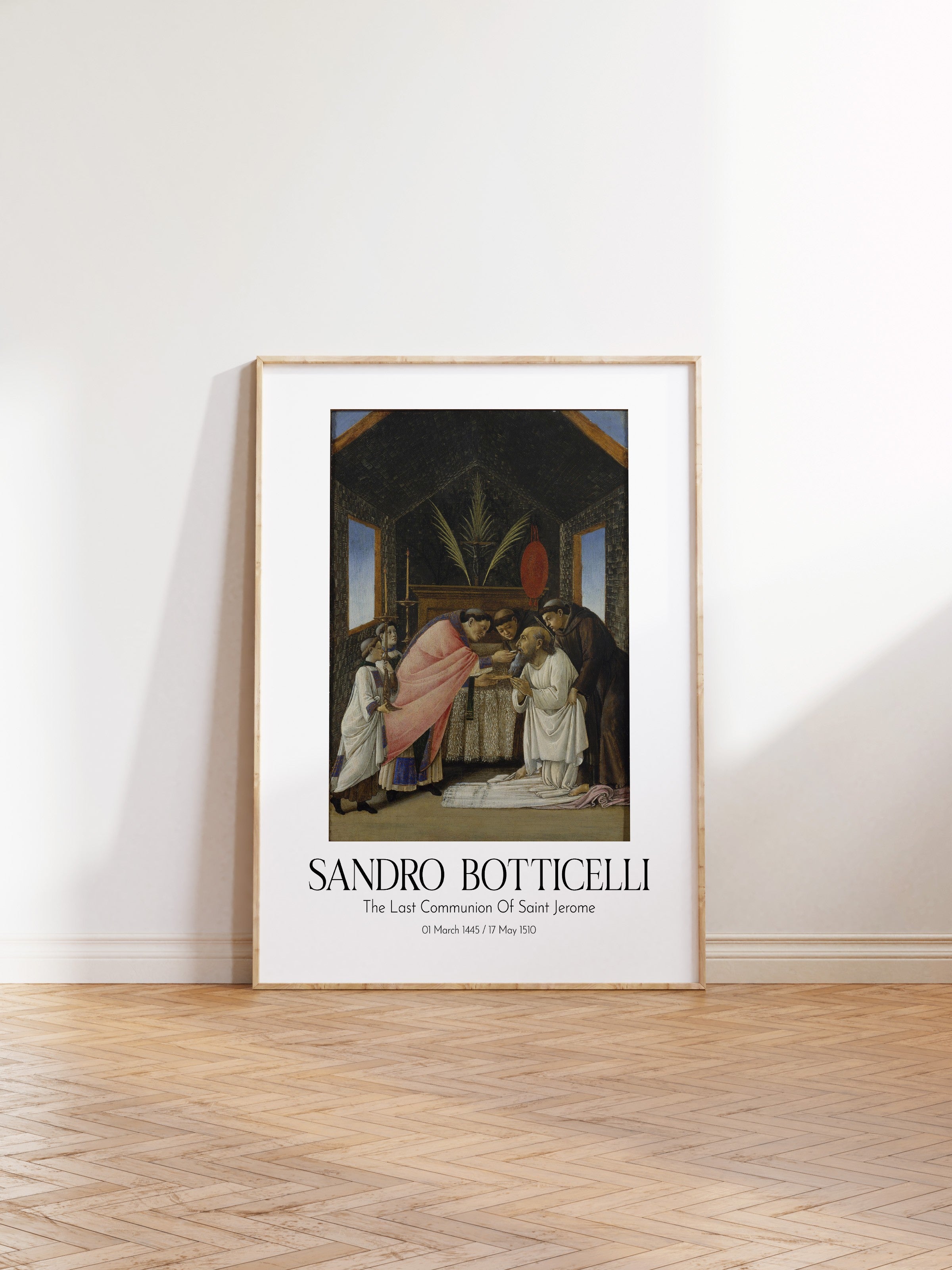 Sandro Botticelli - The Last Communion Of Saint Jerome, Ahşap Çerçeveli Tablo, Sanat Serisi NO:110763