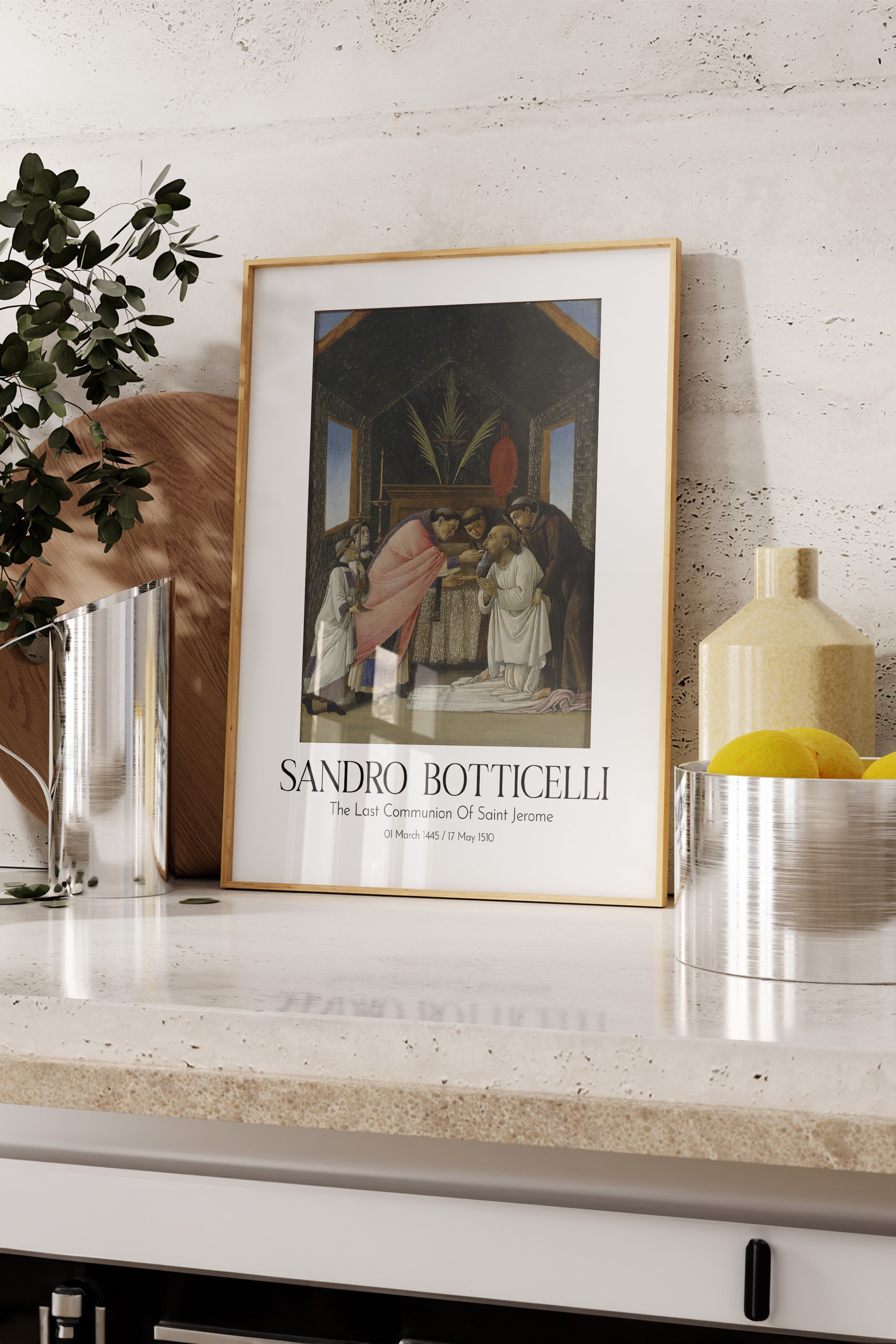 Sandro Botticelli - The Last Communion Of Saint Jerome, Ahşap Çerçeveli Tablo, Sanat Serisi NO:110763