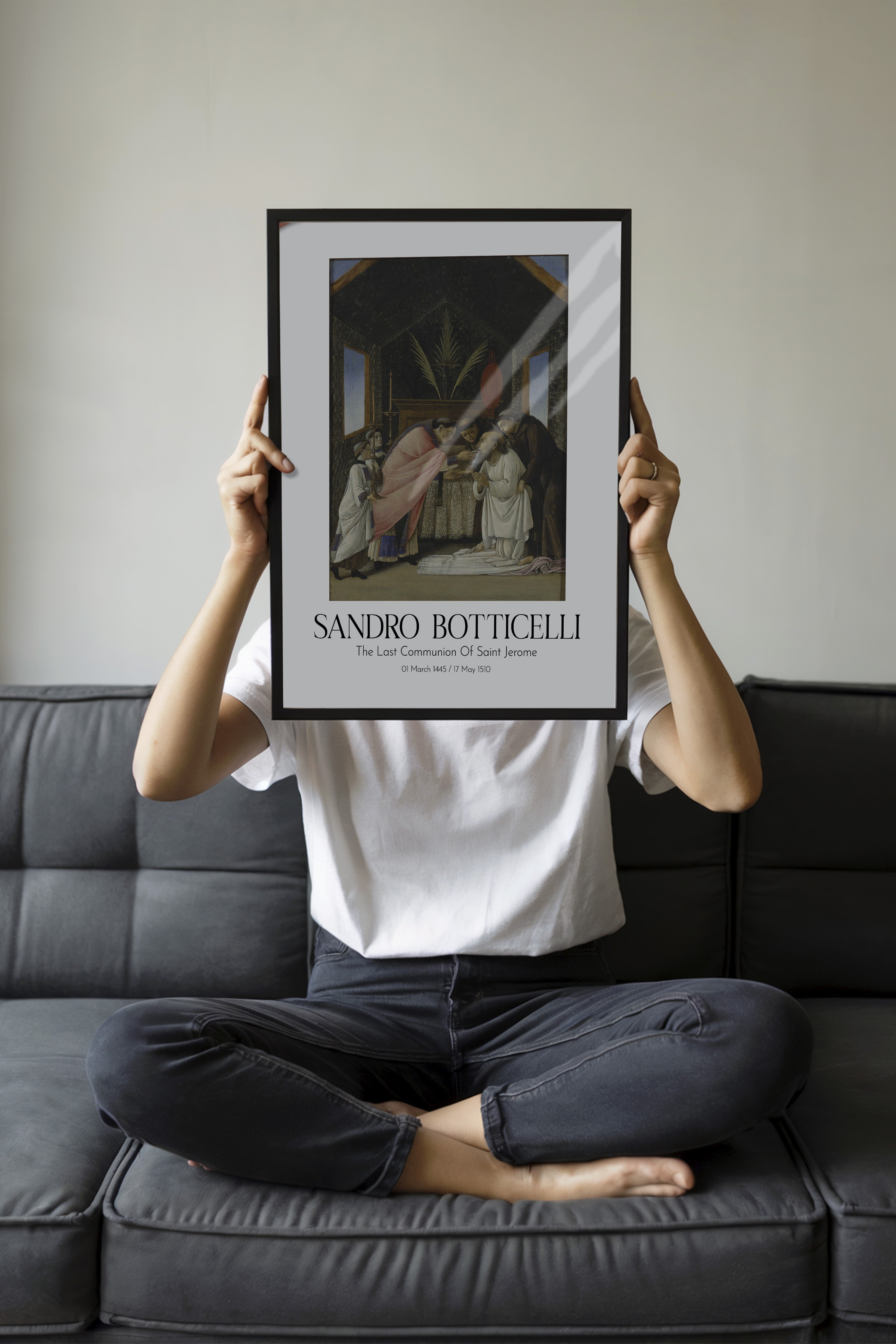 Sandro Botticelli - The Last Communion Of Saint Jerome, Siyah Çerçeveli Tablo, Sanat Serisi NO:110763