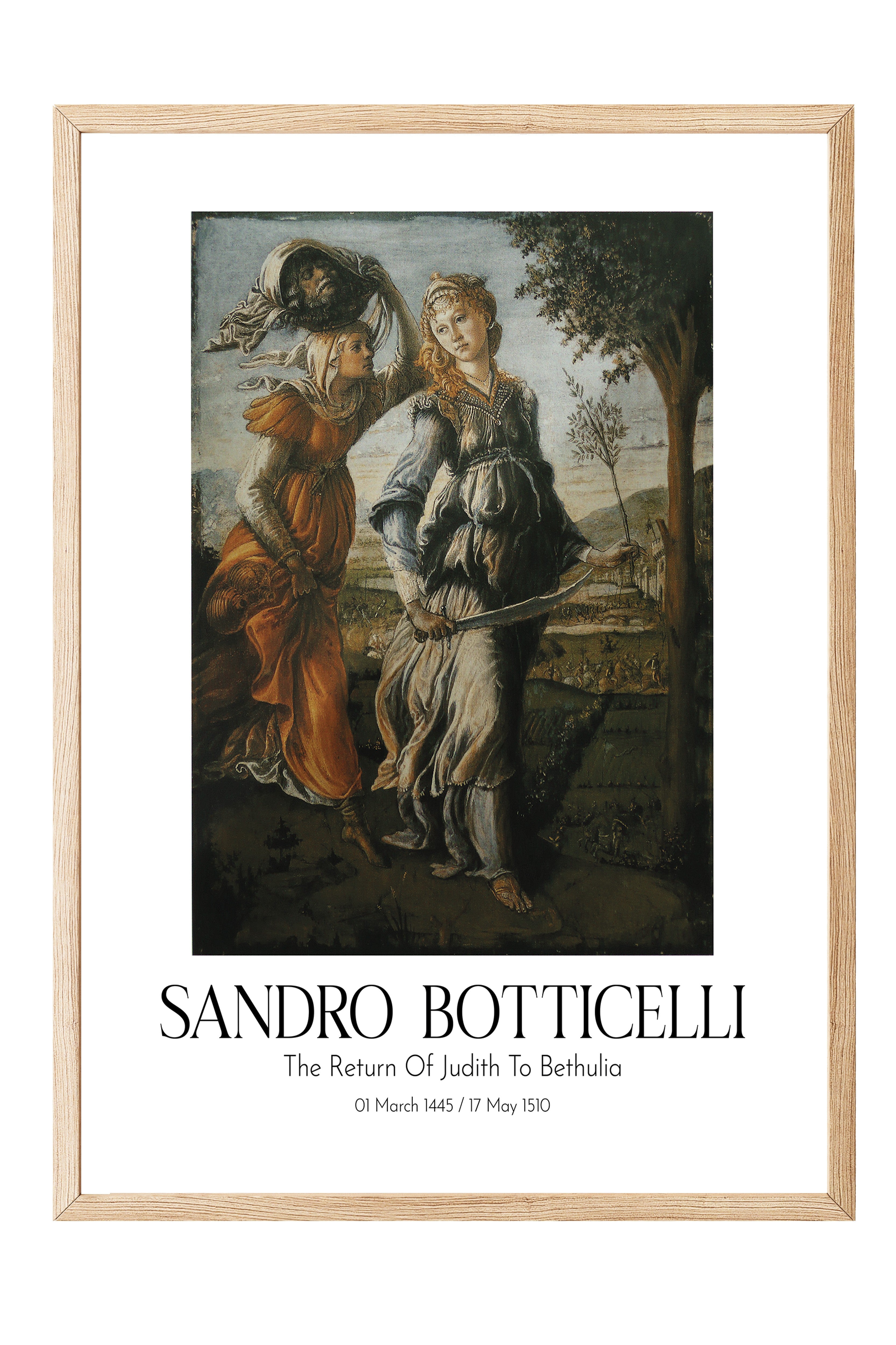 Sandro Botticelli - The Return Of Judith To Bethulia, Ahşap Çerçeveli Tablo, Sanat Serisi NO:110759