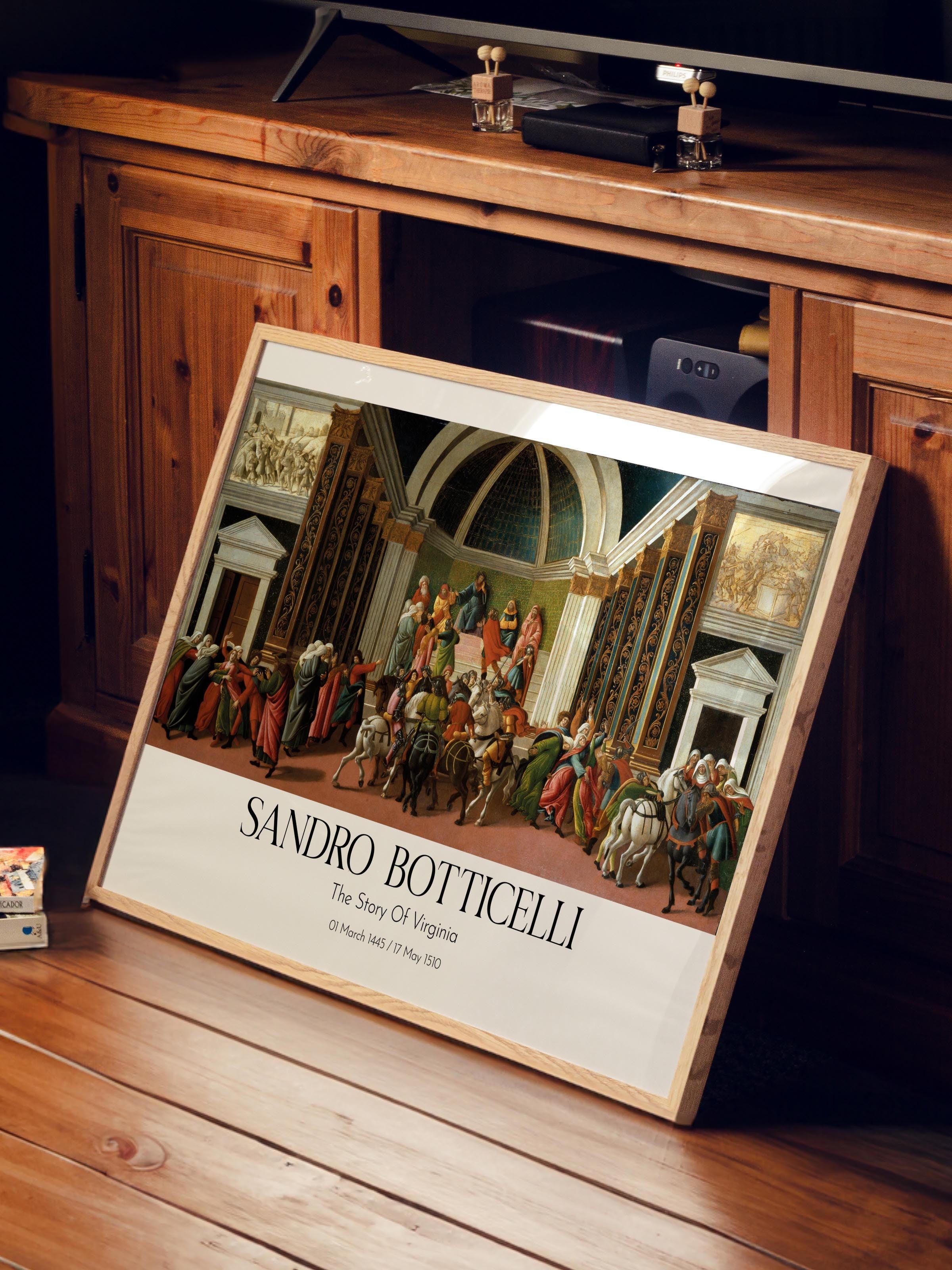Sandro Botticelli - The Story Of Virginia, Ahşap Çerçeveli Tablo, Sanat Serisi NO:110769