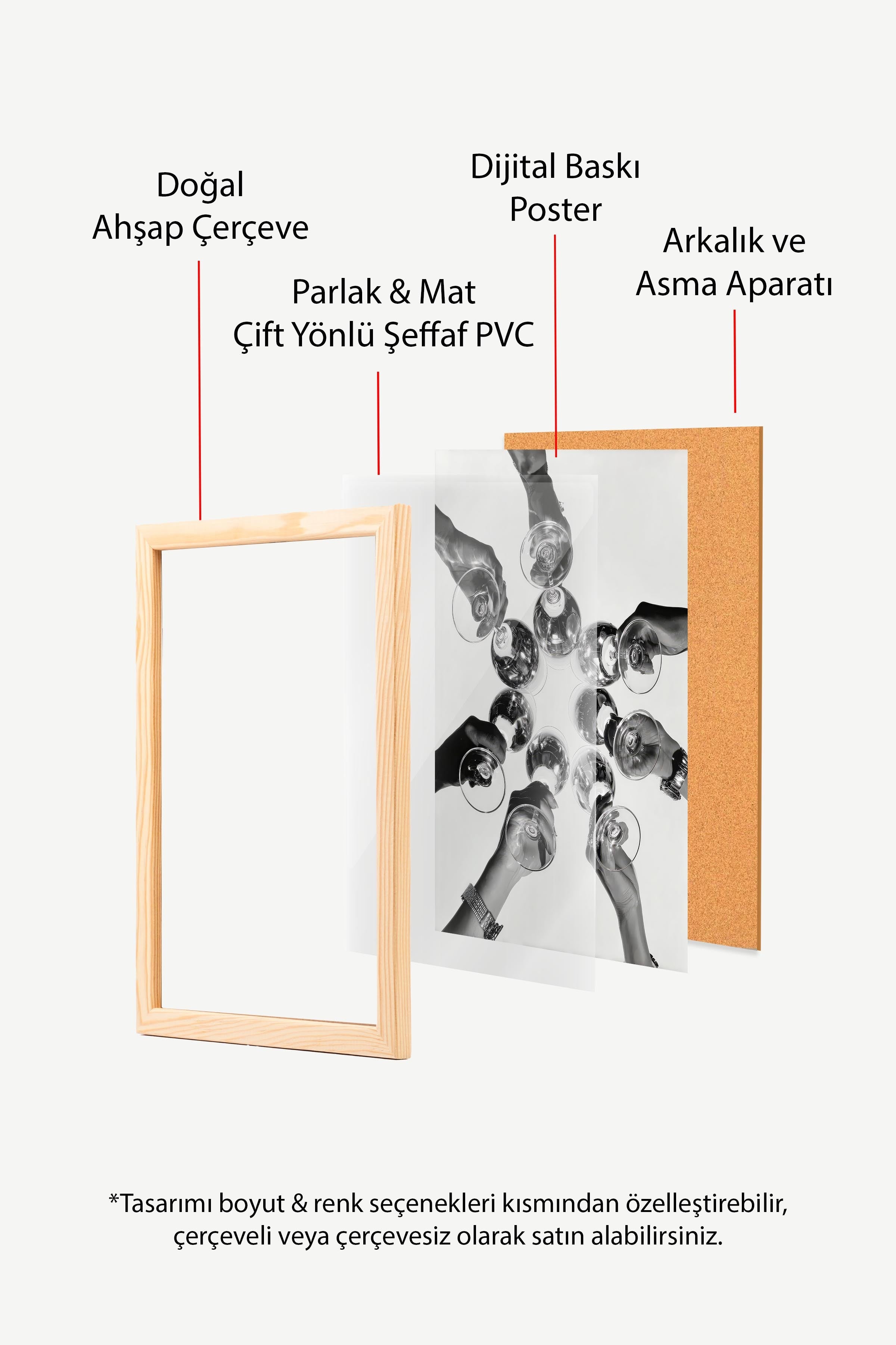 Şarap Kadehi Posteri, Ahşap Çerçeveli Poster, Old Money Serisi, NO:113241