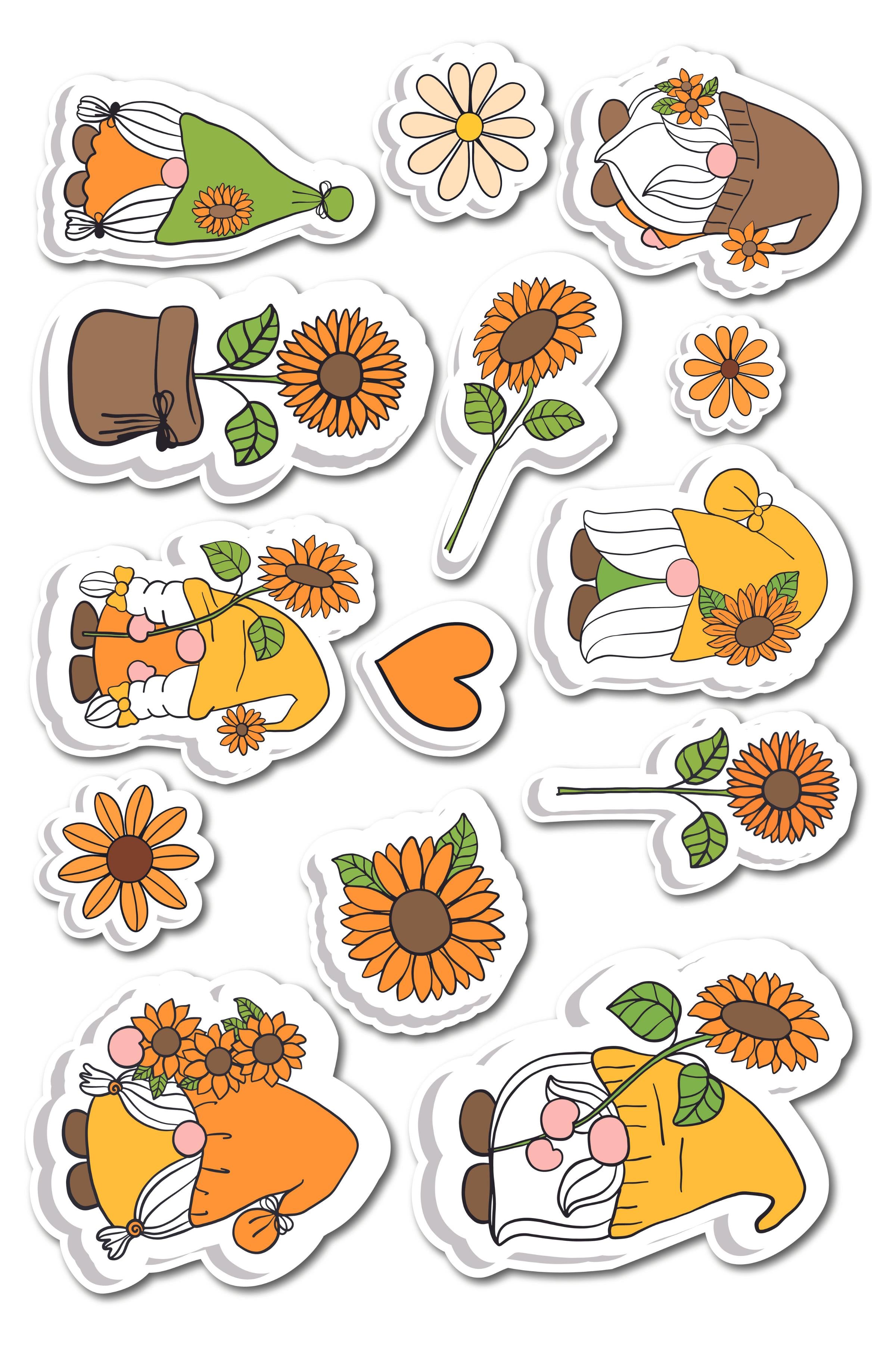 Sarı Cüceler Temalı Sticker ve Etiket Seti - Orta Boy - Su Geçirmez, Kalın Yapışkanlı Sticker Seti