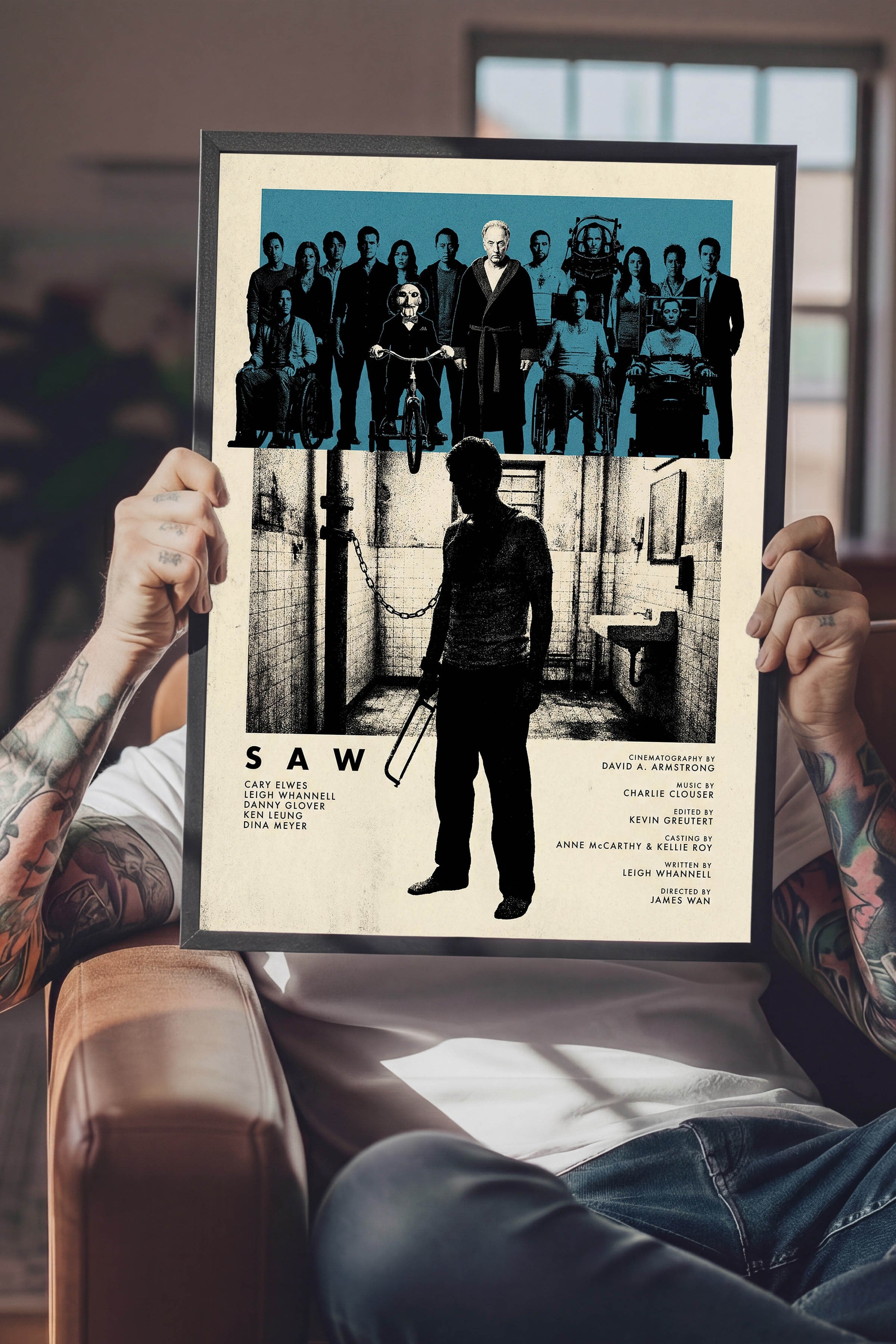 Saw Siyah Çerçeveli Poster, Sinema ve Dizi Tablo, Film Dizi Afişleri NO:112824