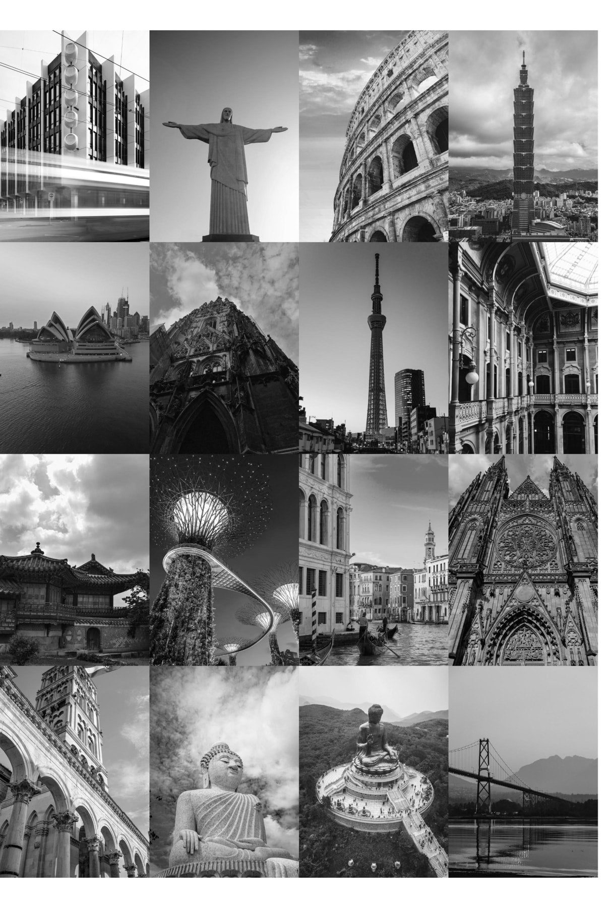 Şehirler Kolaj Seti, Estetik Ülkeler Poster Seti, 50 Adet 10*15 Cm, Bant Hediyeli Kutulu Set