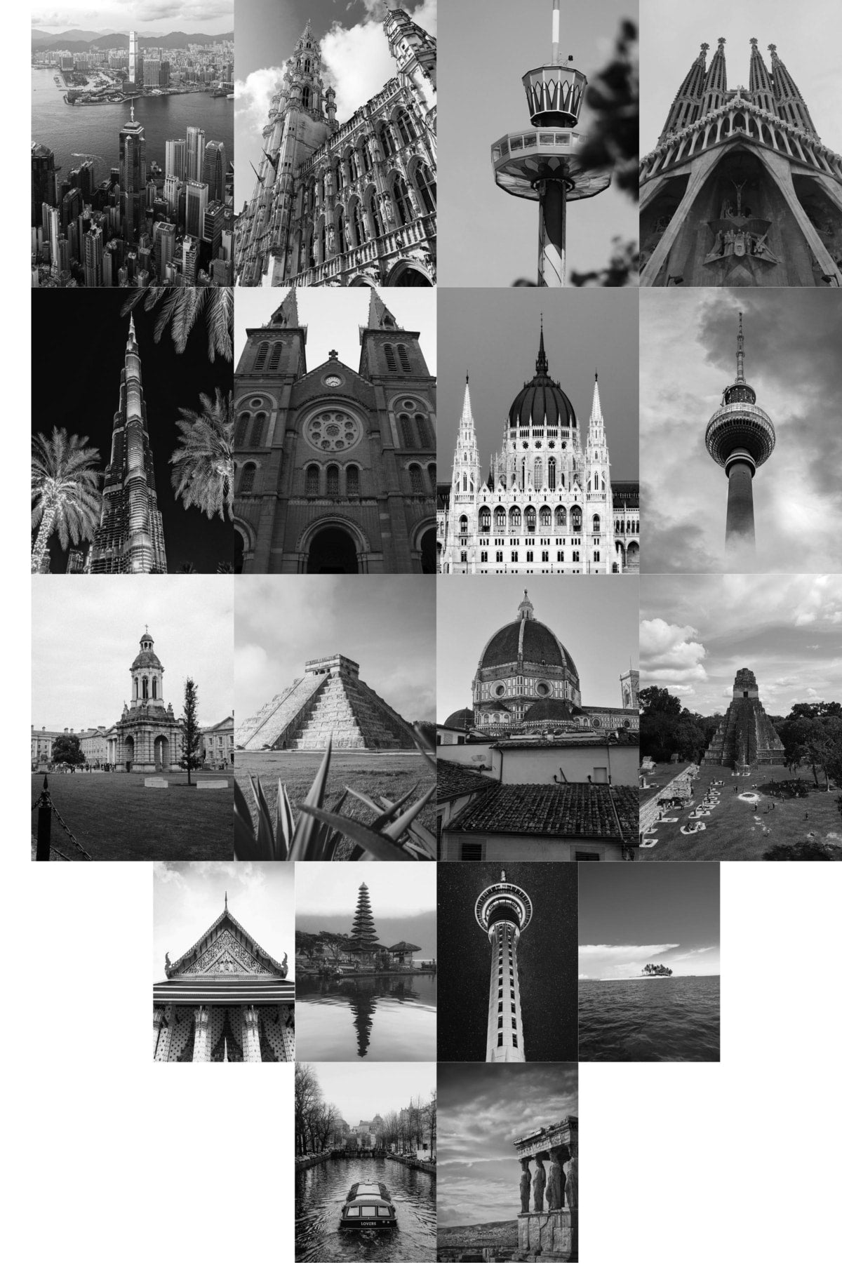 Şehirler Kolaj Seti, Estetik Ülkeler Poster Seti, 50 Adet 10*15 Cm, Bant Hediyeli Kutulu Set