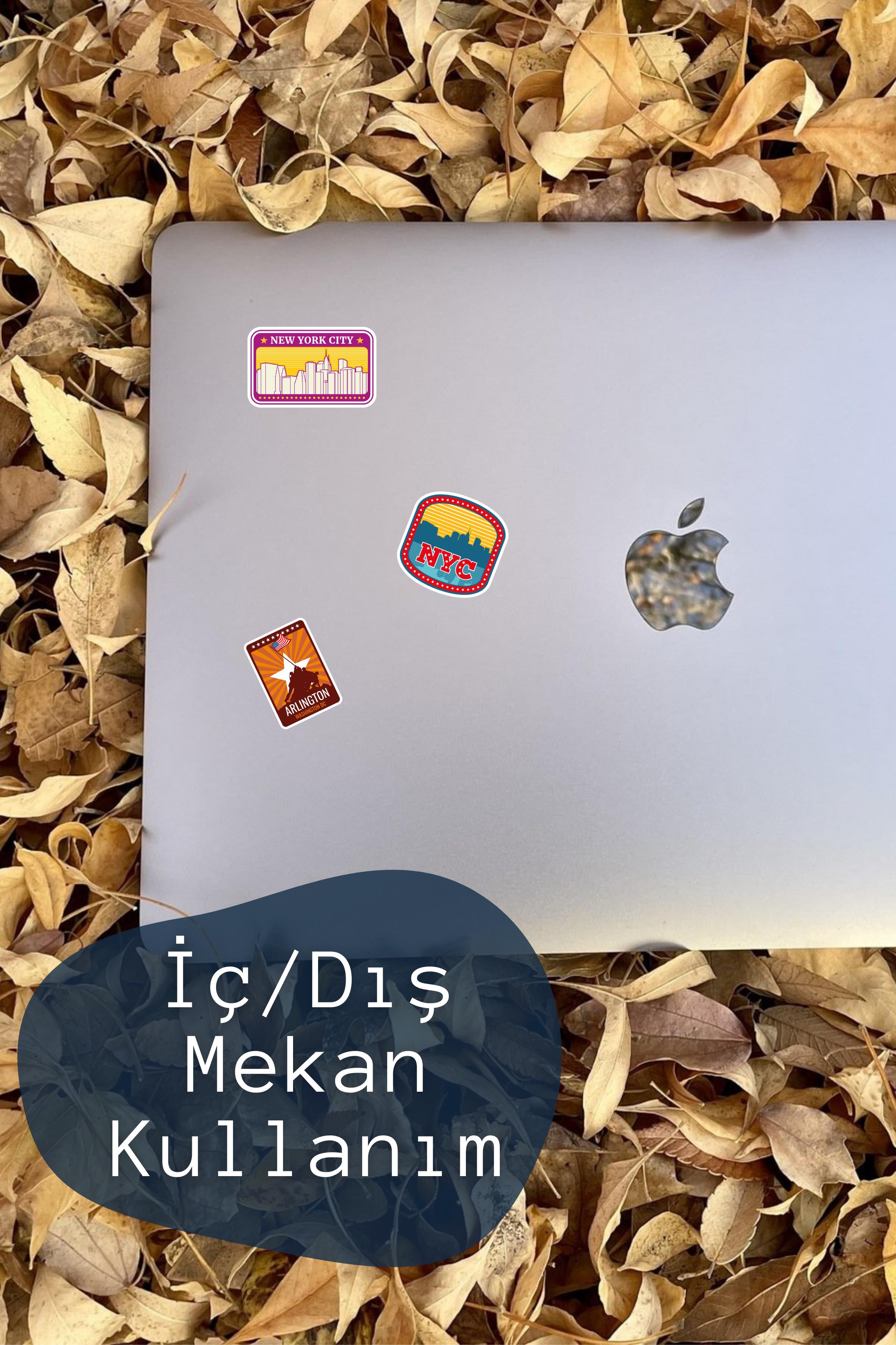 Şehirler Temalı Sticker ve Etiket Seti - Orta Boy - Su Geçirmez, Kalın Yapışkanlı Sticker Seti