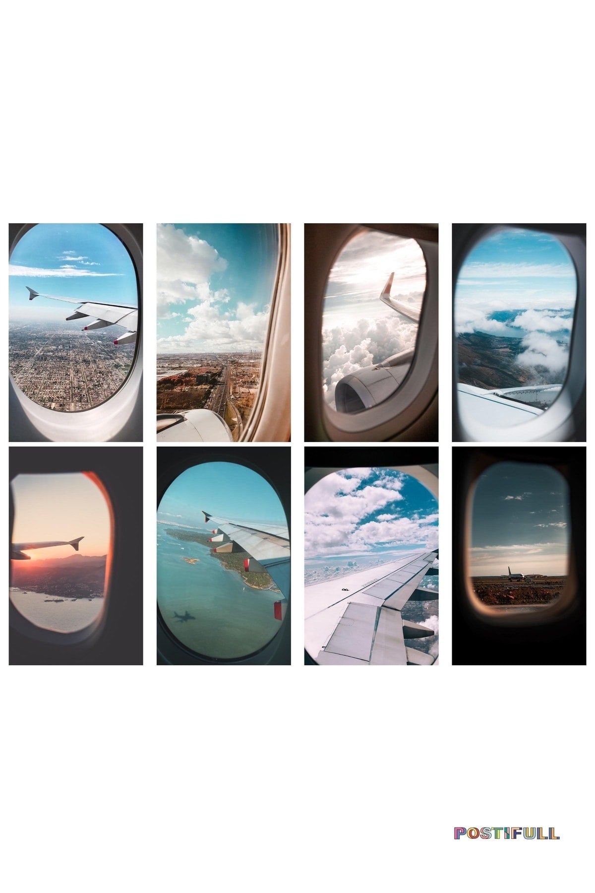 Seyahat Manzara Poster Seti - Kolaj Seti - Stiker Bant Hediyeli - 40 Adet 10*15cm - Kutulu Set