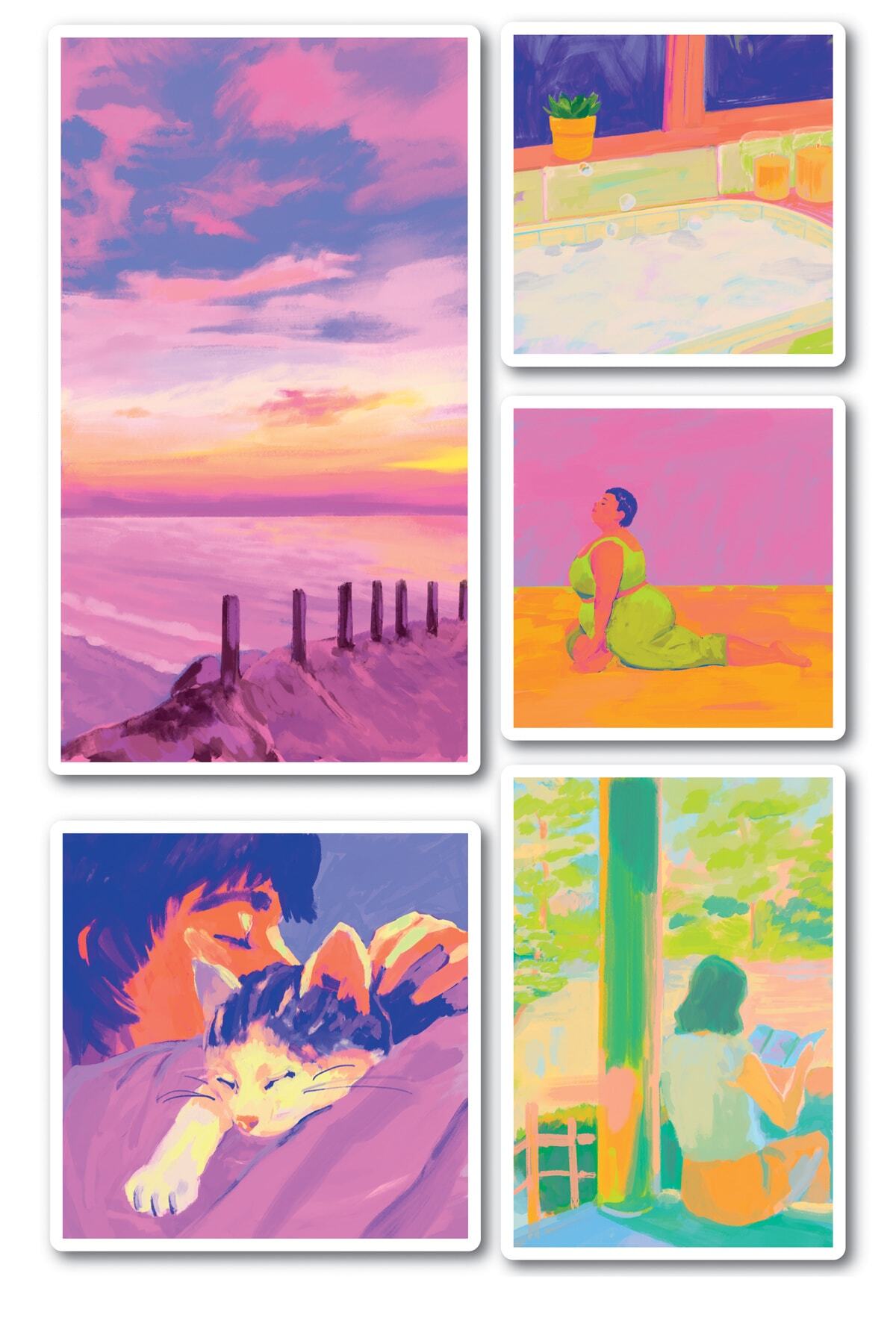 Seyahat Temalı Sticker Seti - 5 Adet Etiket Seti- Telefon, Tablet, Defter Laptop Uyumlu Etiket