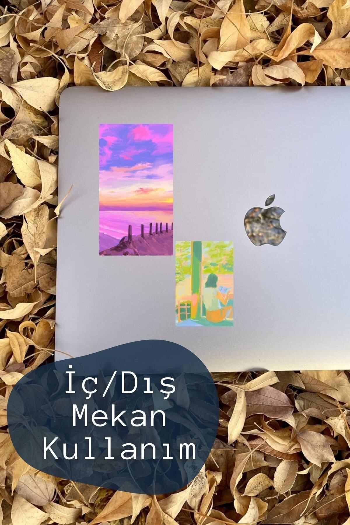 Seyahat Temalı Sticker Seti - 5 Adet Etiket Seti- Telefon, Tablet, Defter Laptop Uyumlu Etiket