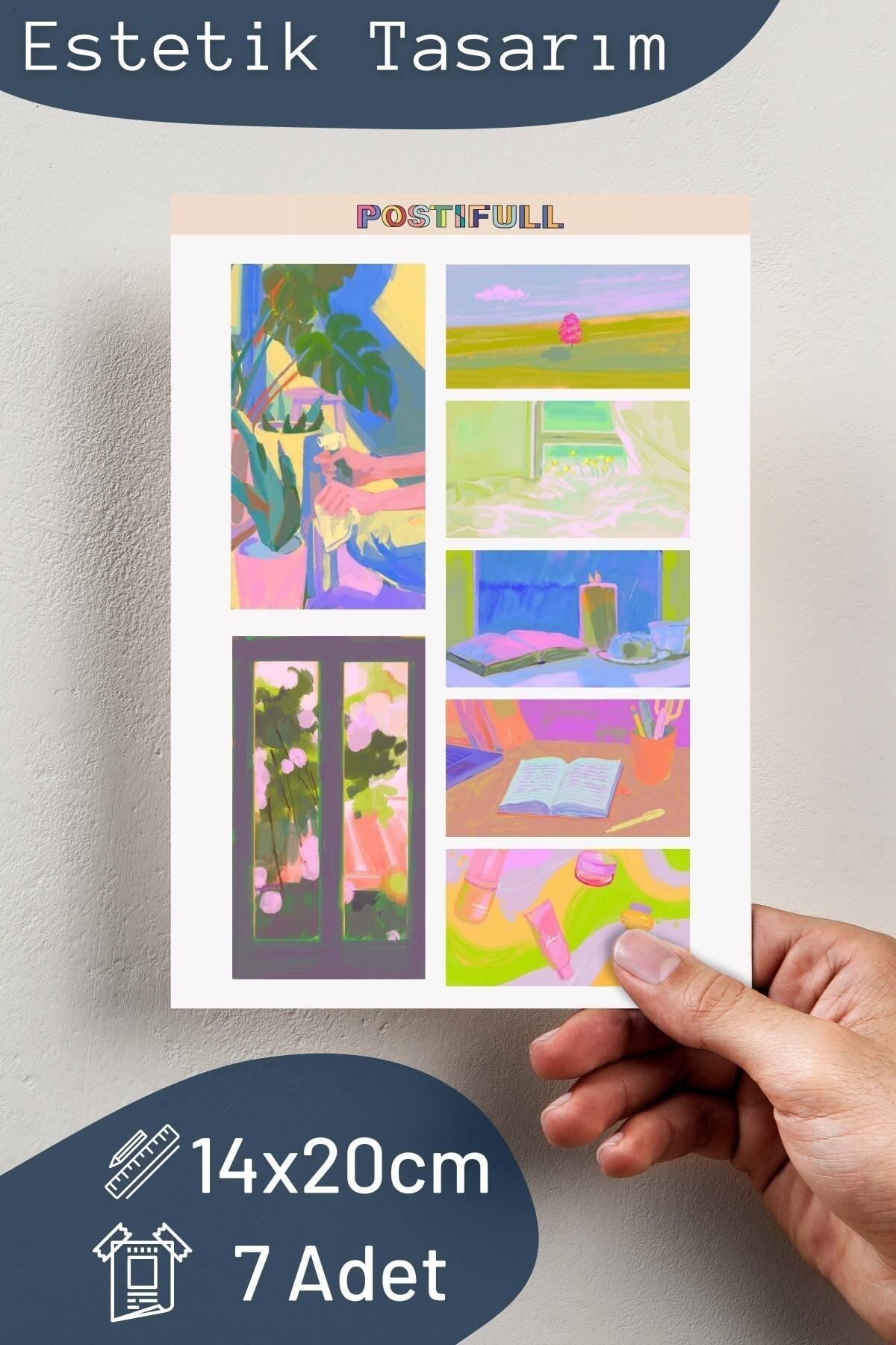 Seyahat Temalı Sticker Seti - 7 Adet Etiket Seti- Telefon, Tablet, Defter Laptop Uyumlu Etiket