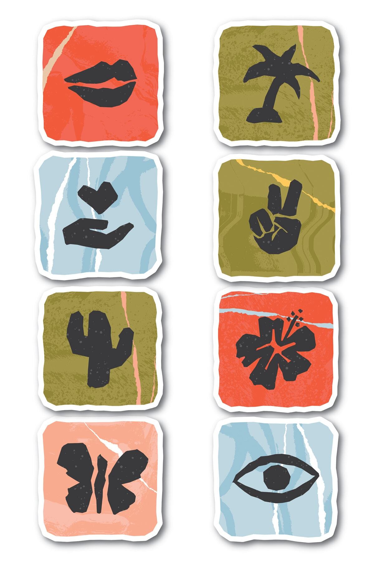 Seyahat Temalı Sticker Seti - 8 Adet Etiket Seti- Telefon, Tablet, Defter Laptop Uyumlu Etiket