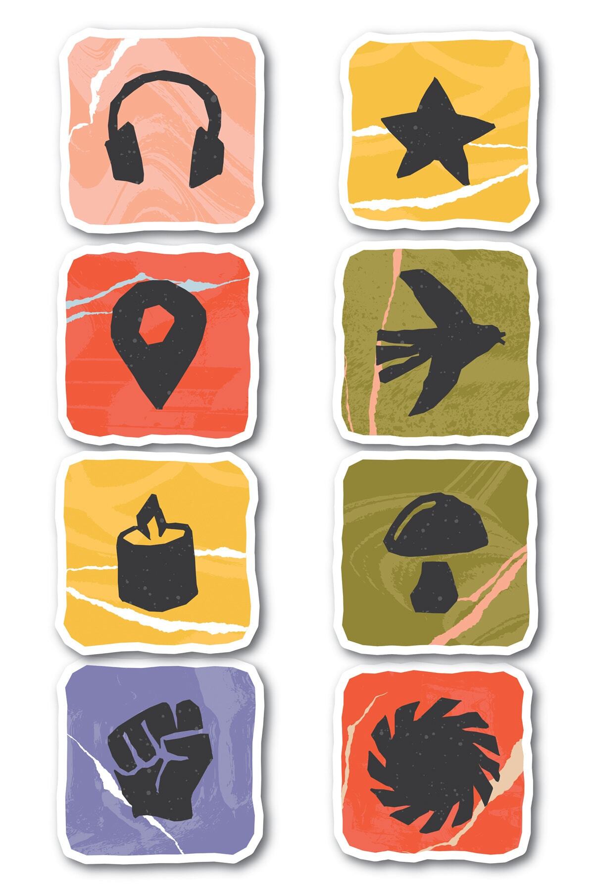 Seyahat Temalı Sticker Seti - 8 Adet Etiket Seti- Telefon, Tablet, Defter Laptop Uyumlu Etiket