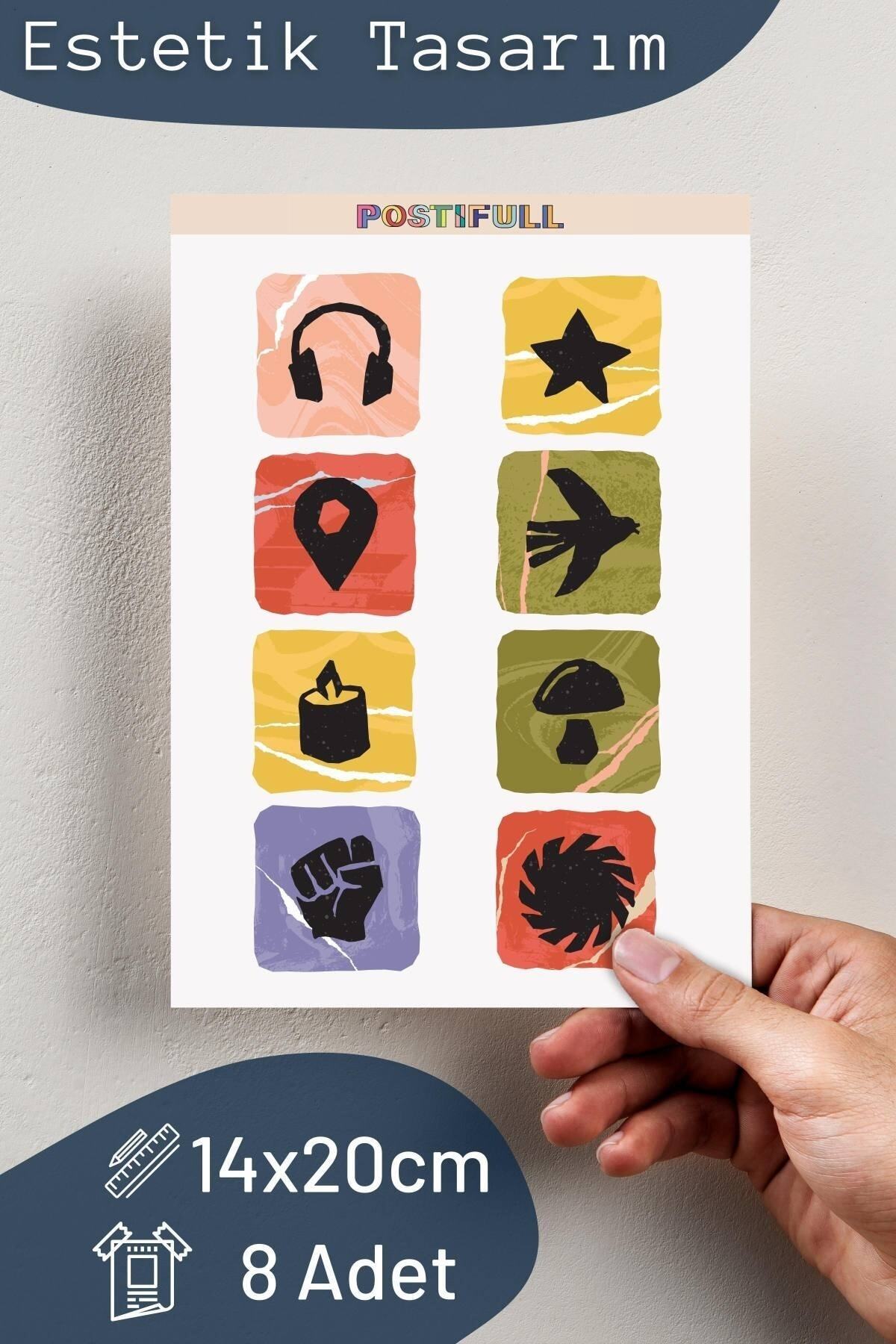 Seyahat Temalı Sticker Seti - 8 Adet Etiket Seti- Telefon, Tablet, Defter Laptop Uyumlu Etiket