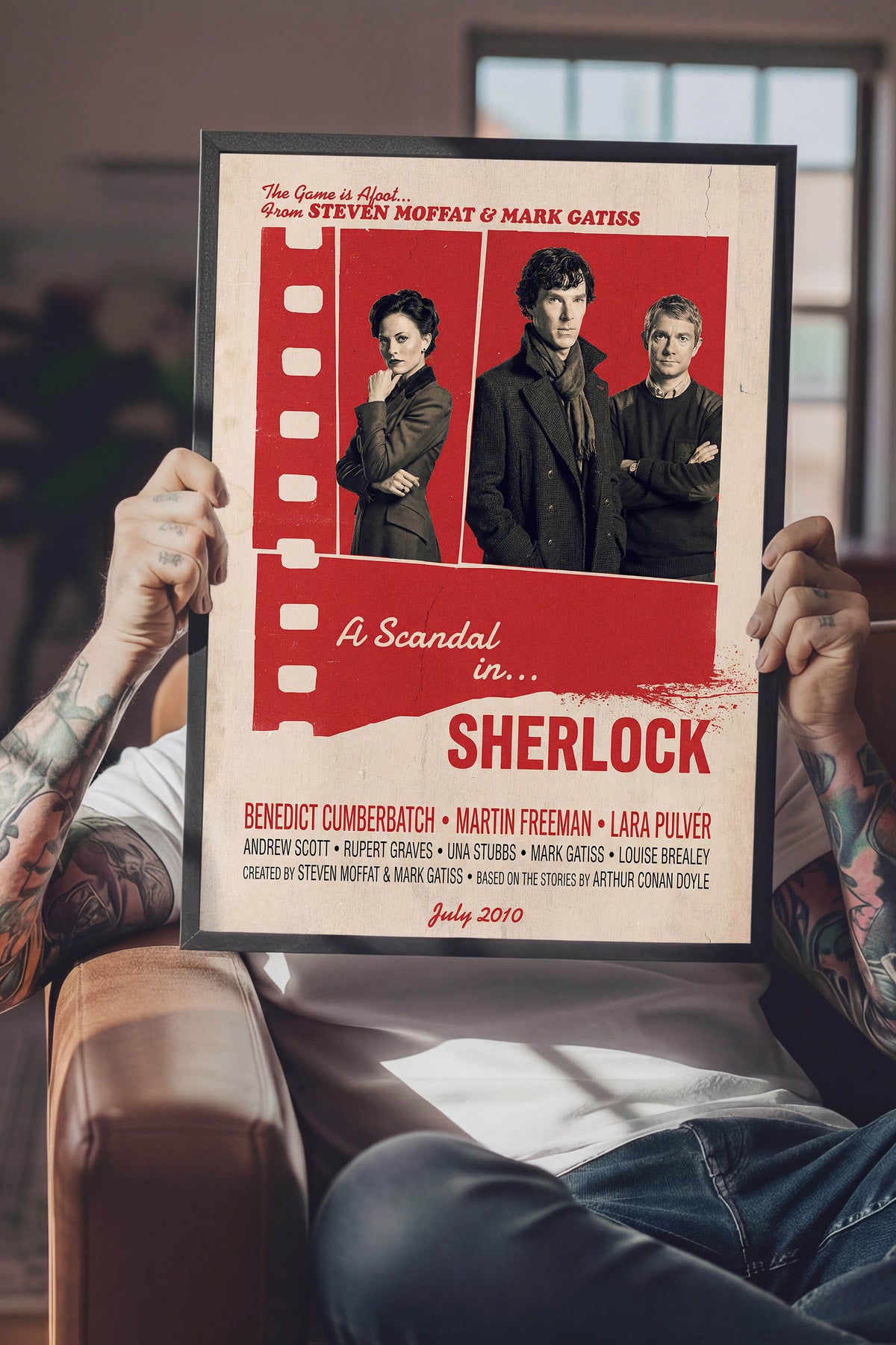Sherlock Siyah Çerçeveli Poster, Sinema ve Dizi Tablo, Film Dizi Afişleri NO:112860