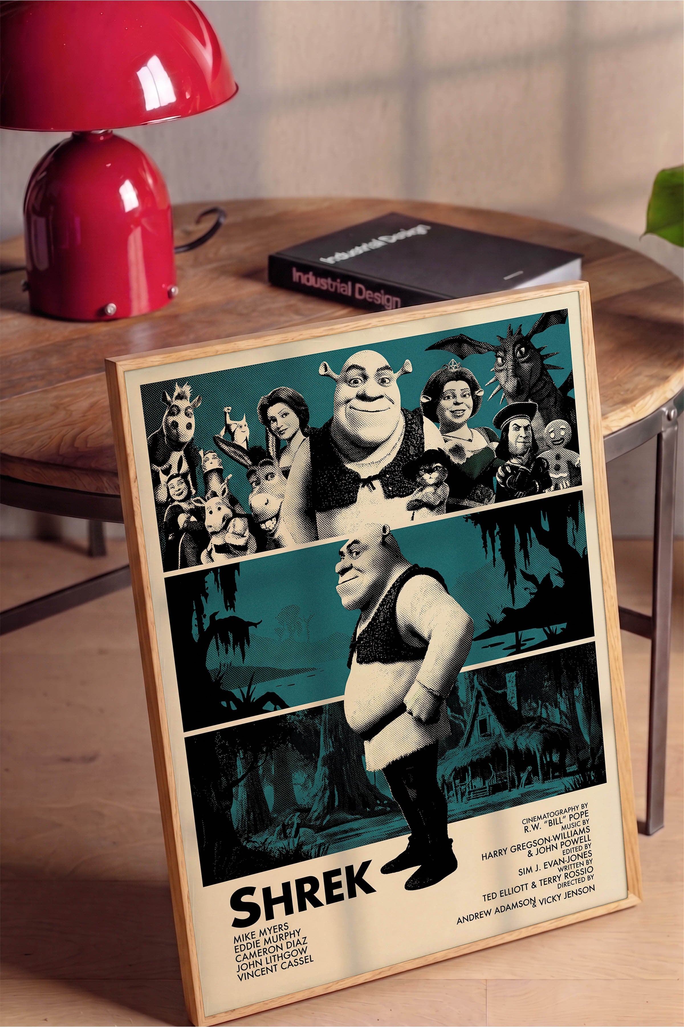 Shrek Ahşap Çerçeveli Poster, Sinema ve Dizi Tablo, Film Dizi Afişleri NO:112819