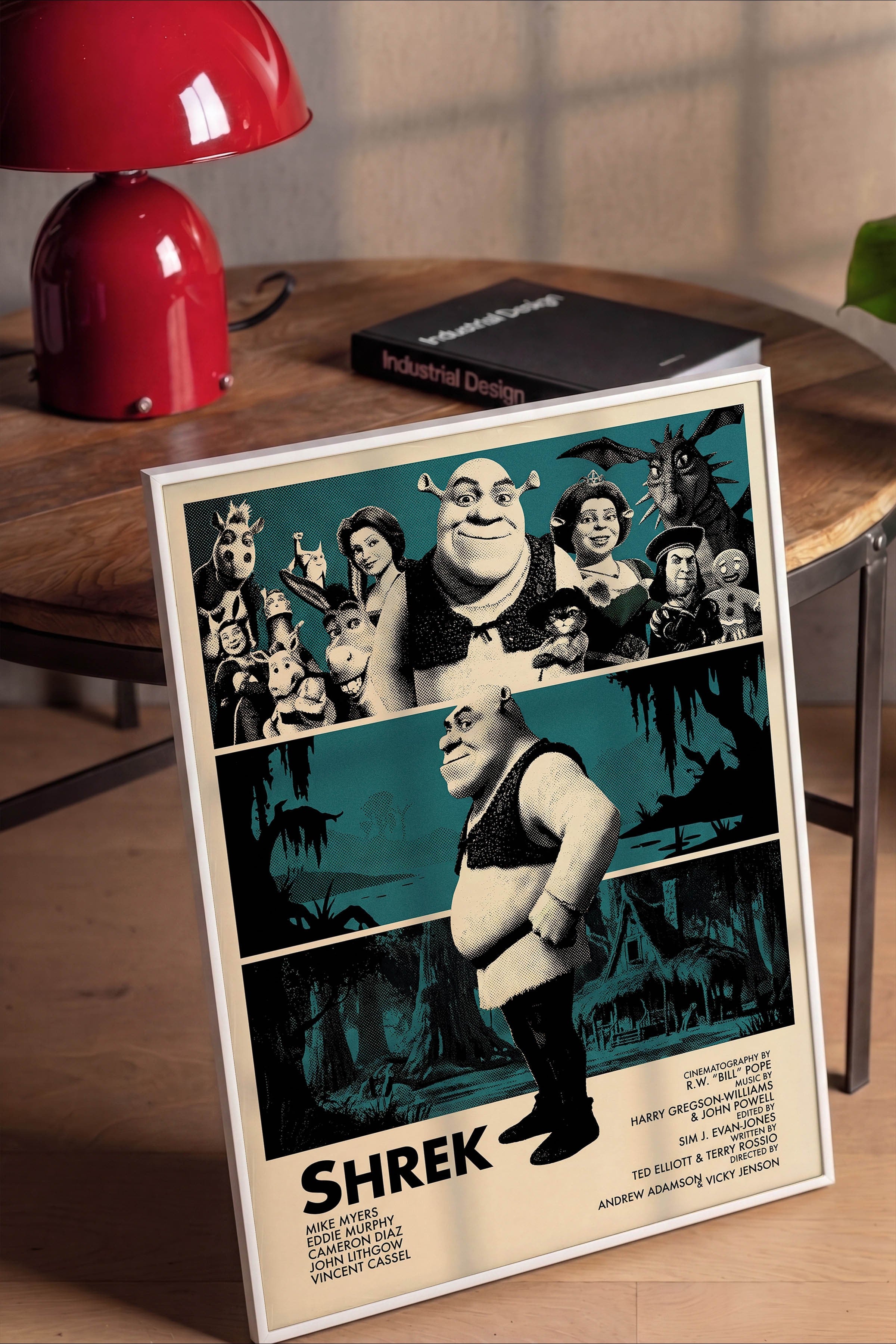 Shrek Beyaz Çerçeveli Poster, Sinema ve Dizi Tablo, Film Dizi Afişleri NO:112819