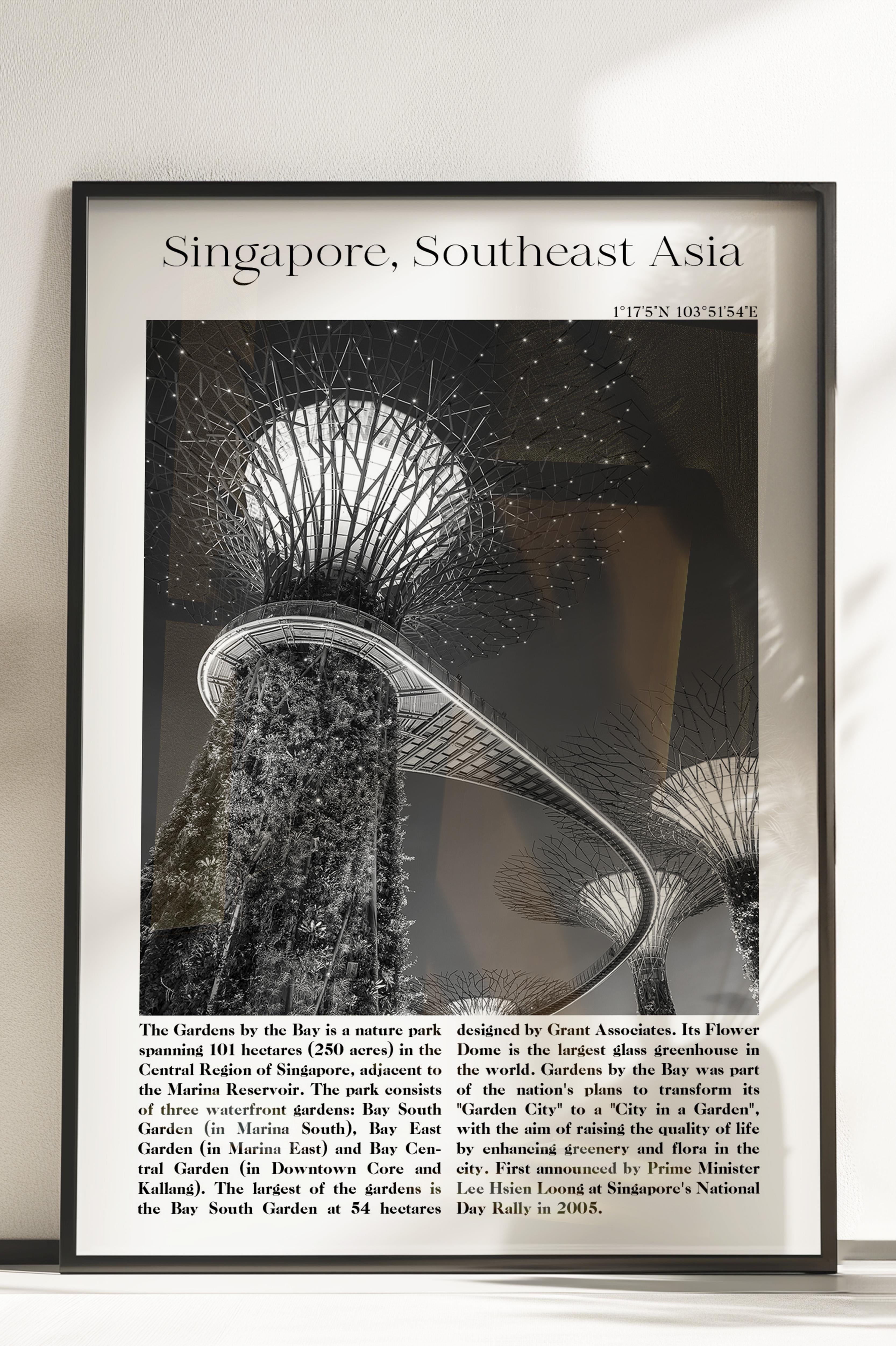 Singapur - Güney Asya, Şehir Temalı Poster, Çerçevesiz Duvar Posteri, NO:30040