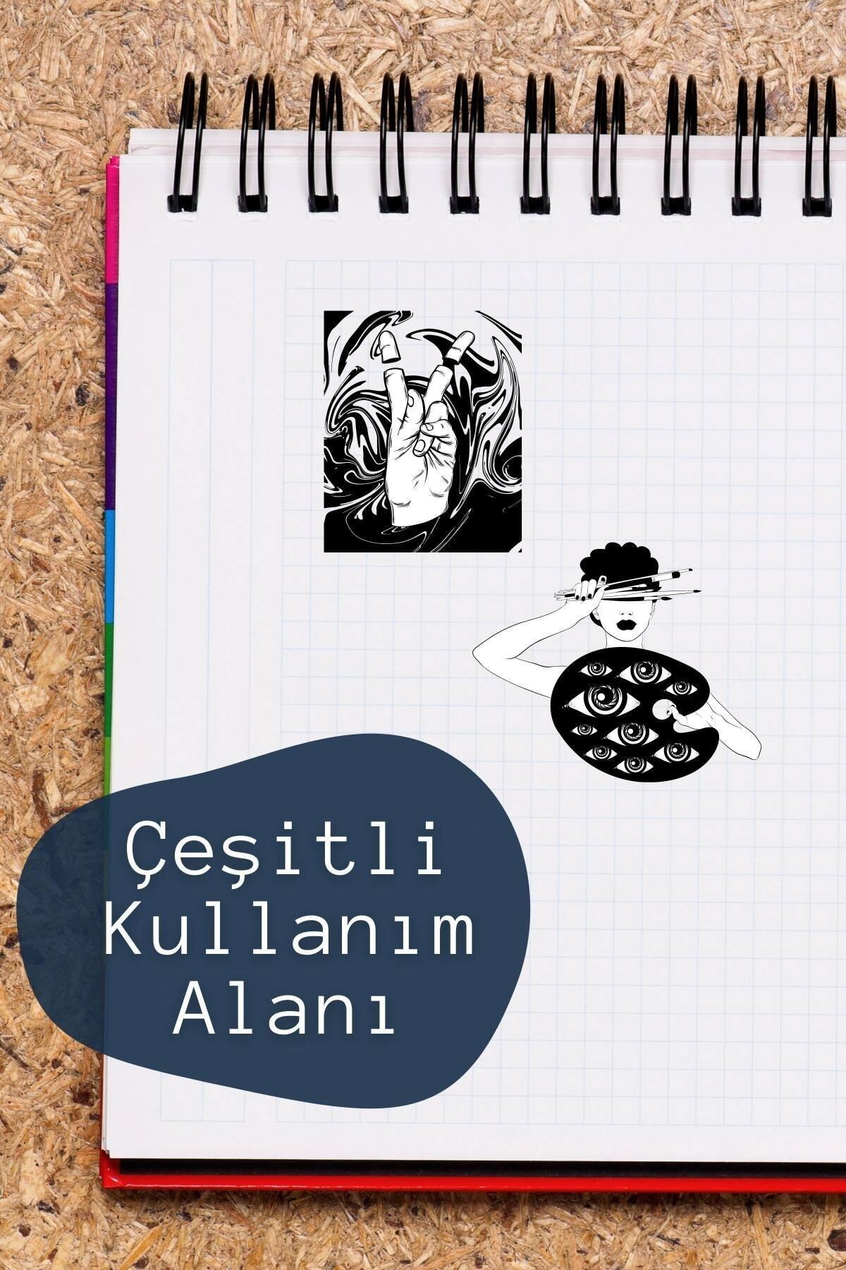 Sirk Temalı Sticker Seti - 13 Adet Etiket Seti- Telefon, Tablet, Defter Laptop Uyumlu Etiket