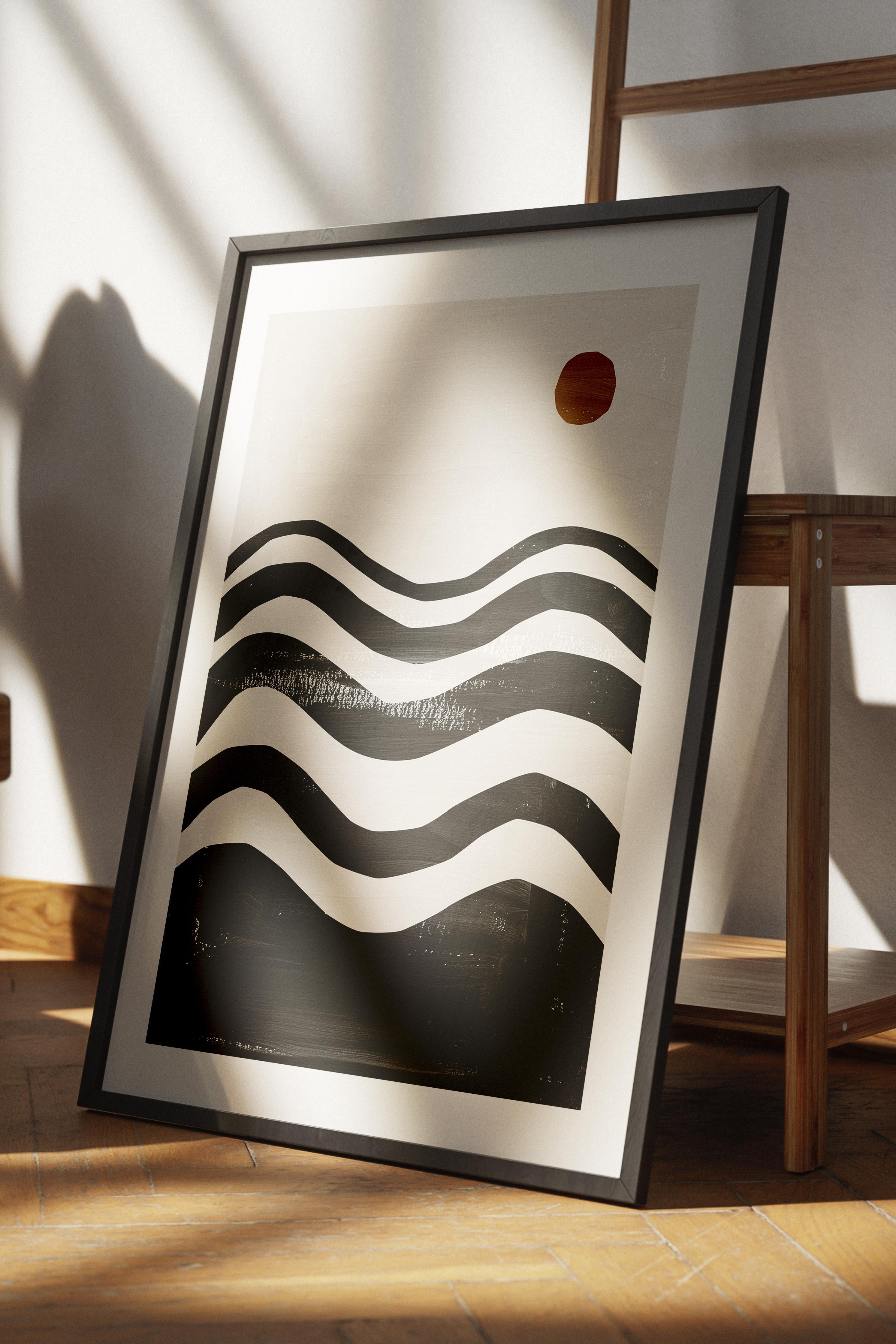 Siyah Beyaz Boho Duvar Dekoru, Çerçevesiz Poster, Çerçevesiz Duvar Tablosu - Fine Art Kağıt