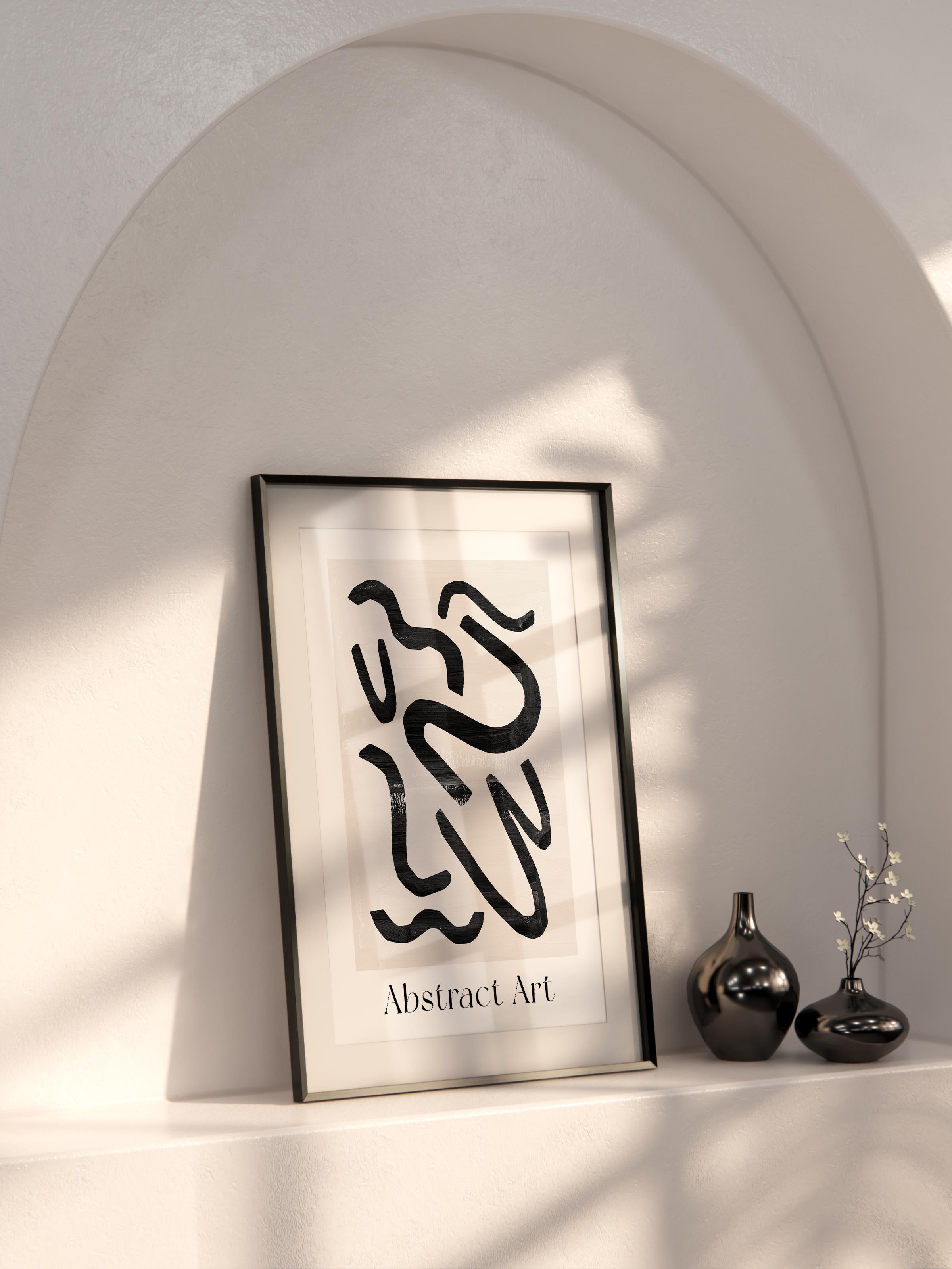 Siyah Beyaz Boho Duvar Dekoru, Çerçevesiz Poster, Çerçevesiz Duvar Tablosu - Fine Art Kağıt