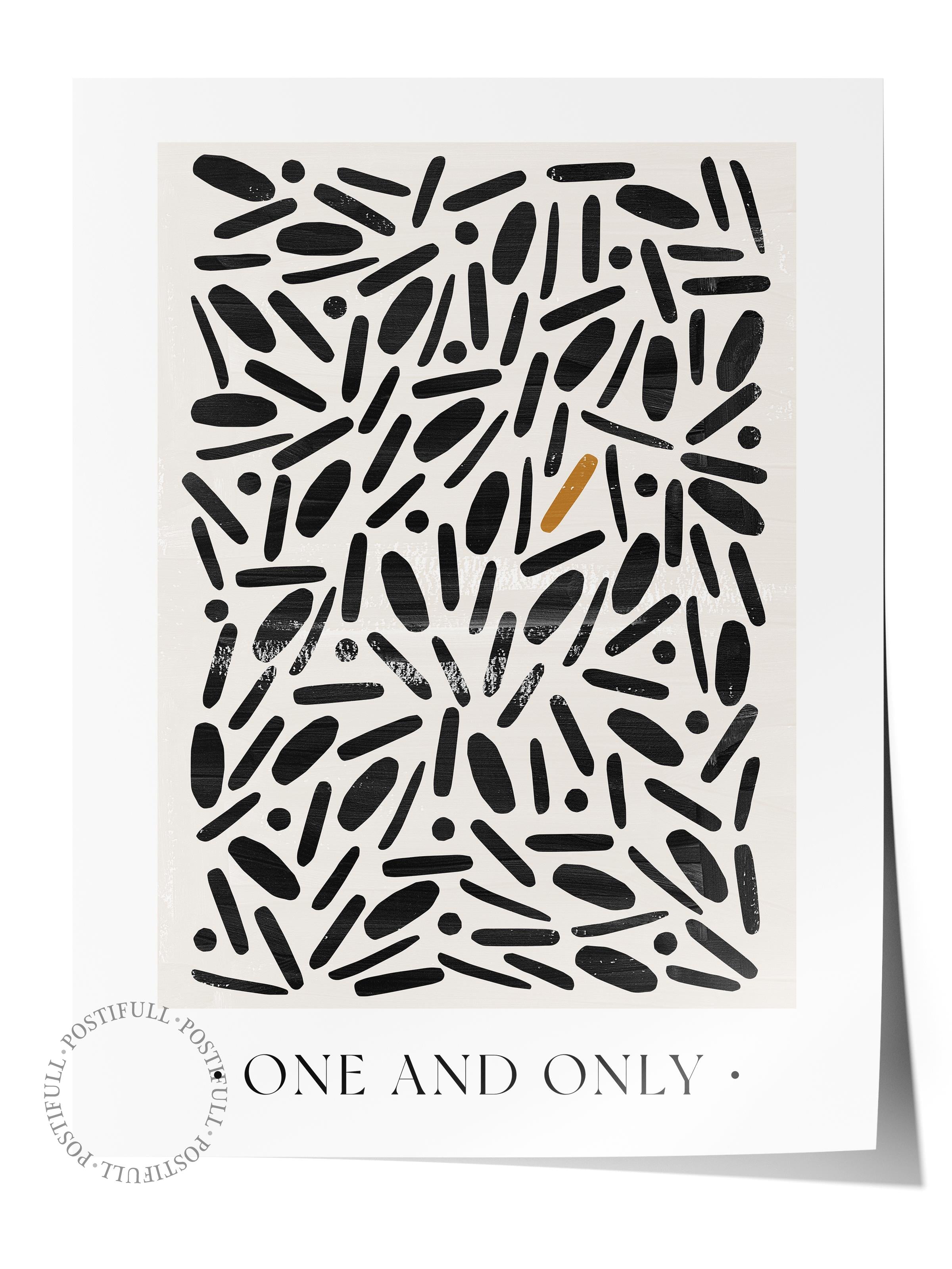 Siyah Beyaz Boho Duvar Dekoru, Çerçevesiz Poster, Çerçevesiz Duvar Tablosu - Fine Art Kağıt