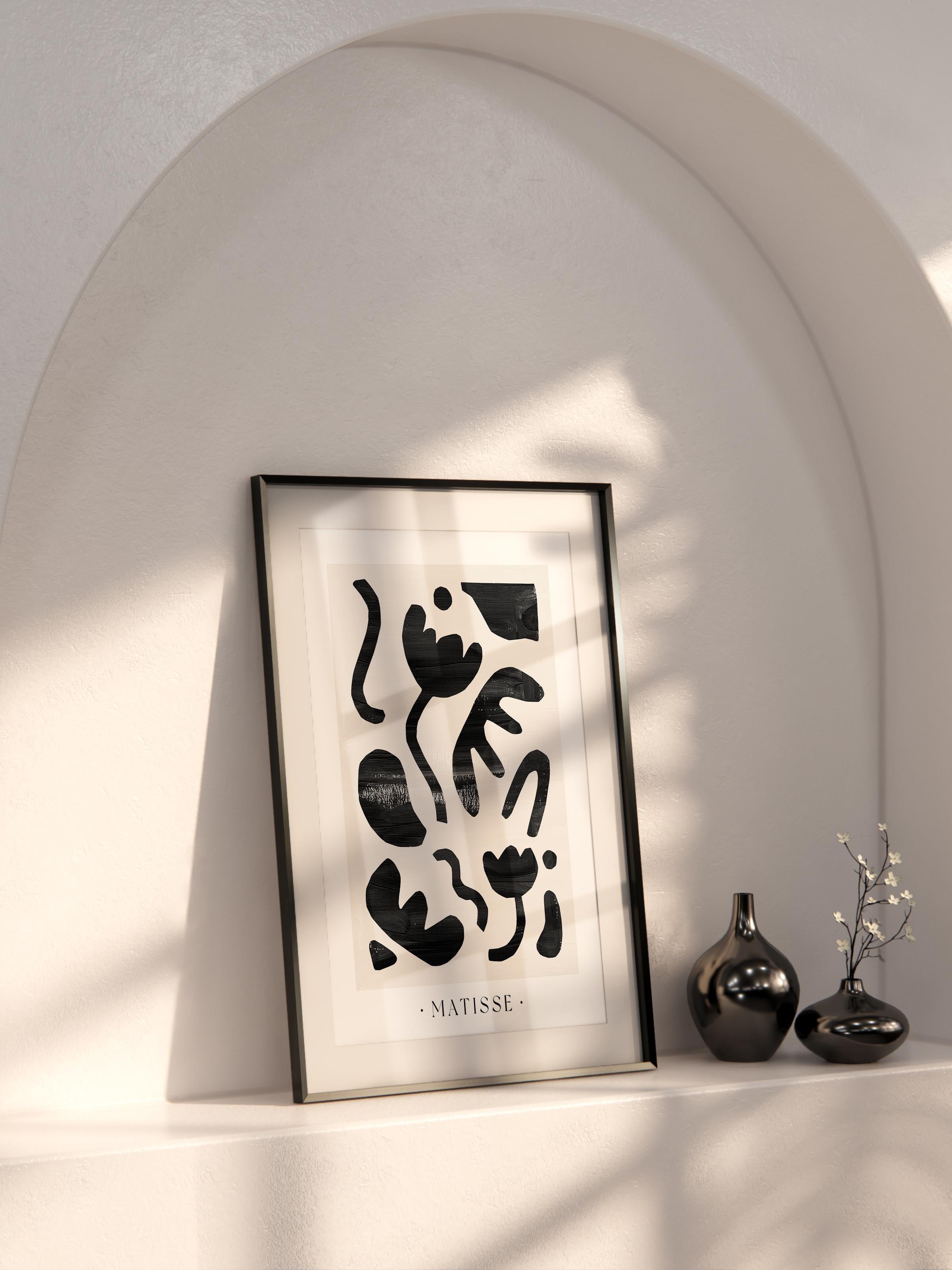 Siyah Beyaz Boho Duvar Dekoru, Çerçevesiz Poster, Çerçevesiz Duvar Tablosu - Fine Art Kağıt