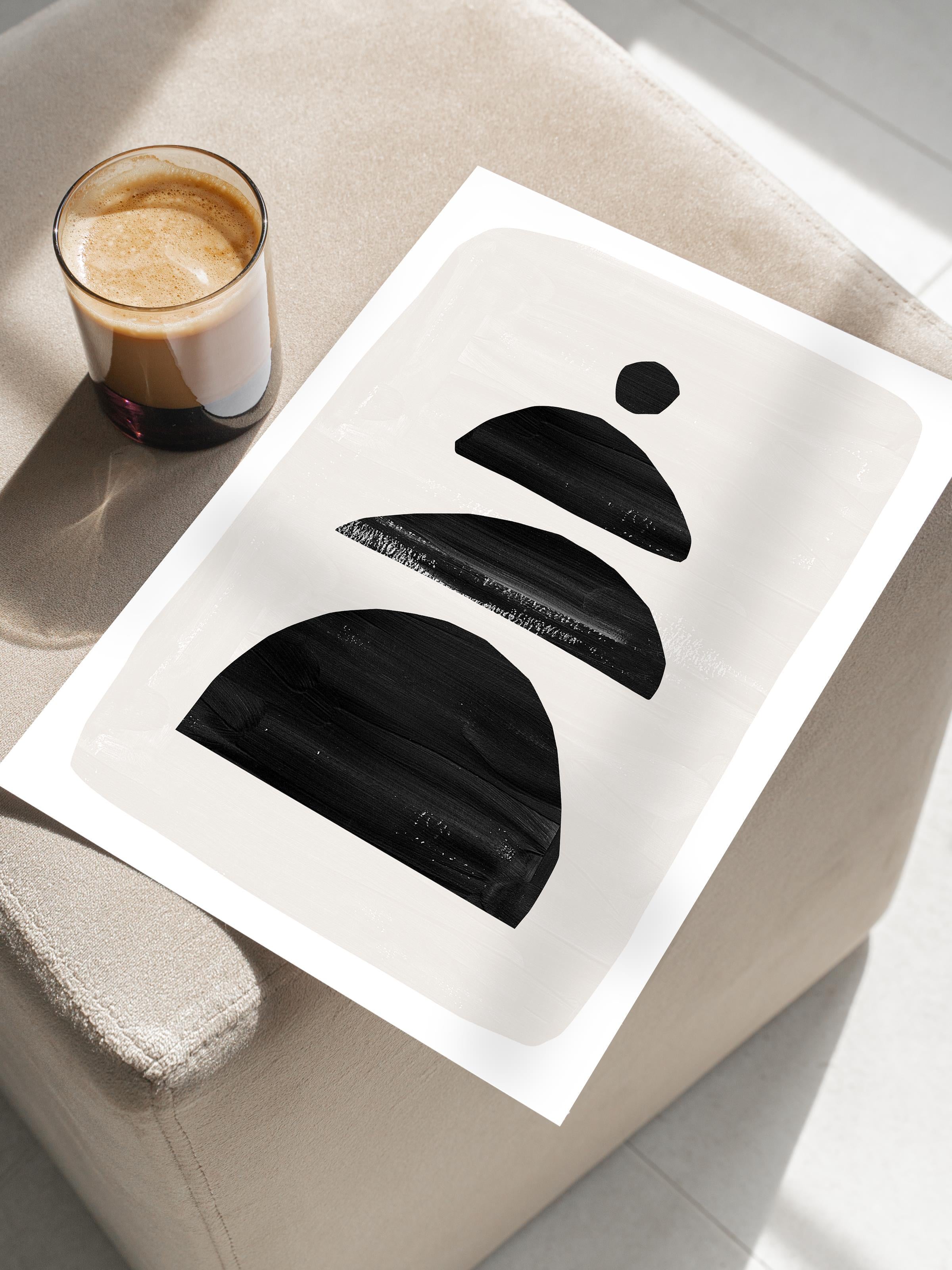 Siyah Beyaz Boho Duvar Dekoru, Çerçevesiz Poster, Çerçevesiz Duvar Tablosu - Fine Art Kağıt