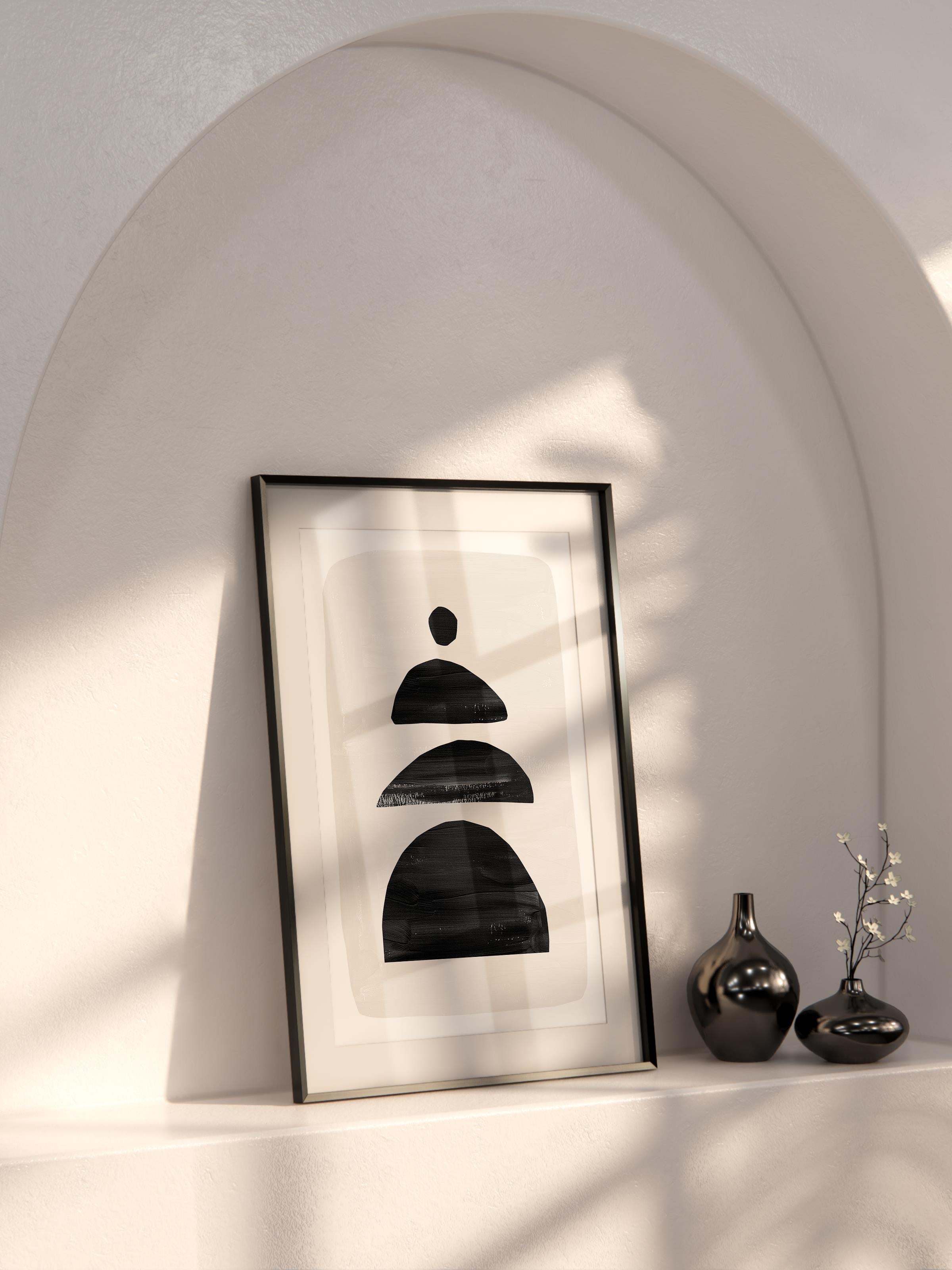 Siyah Beyaz Boho Duvar Dekoru, Çerçevesiz Poster, Çerçevesiz Duvar Tablosu - Fine Art Kağıt