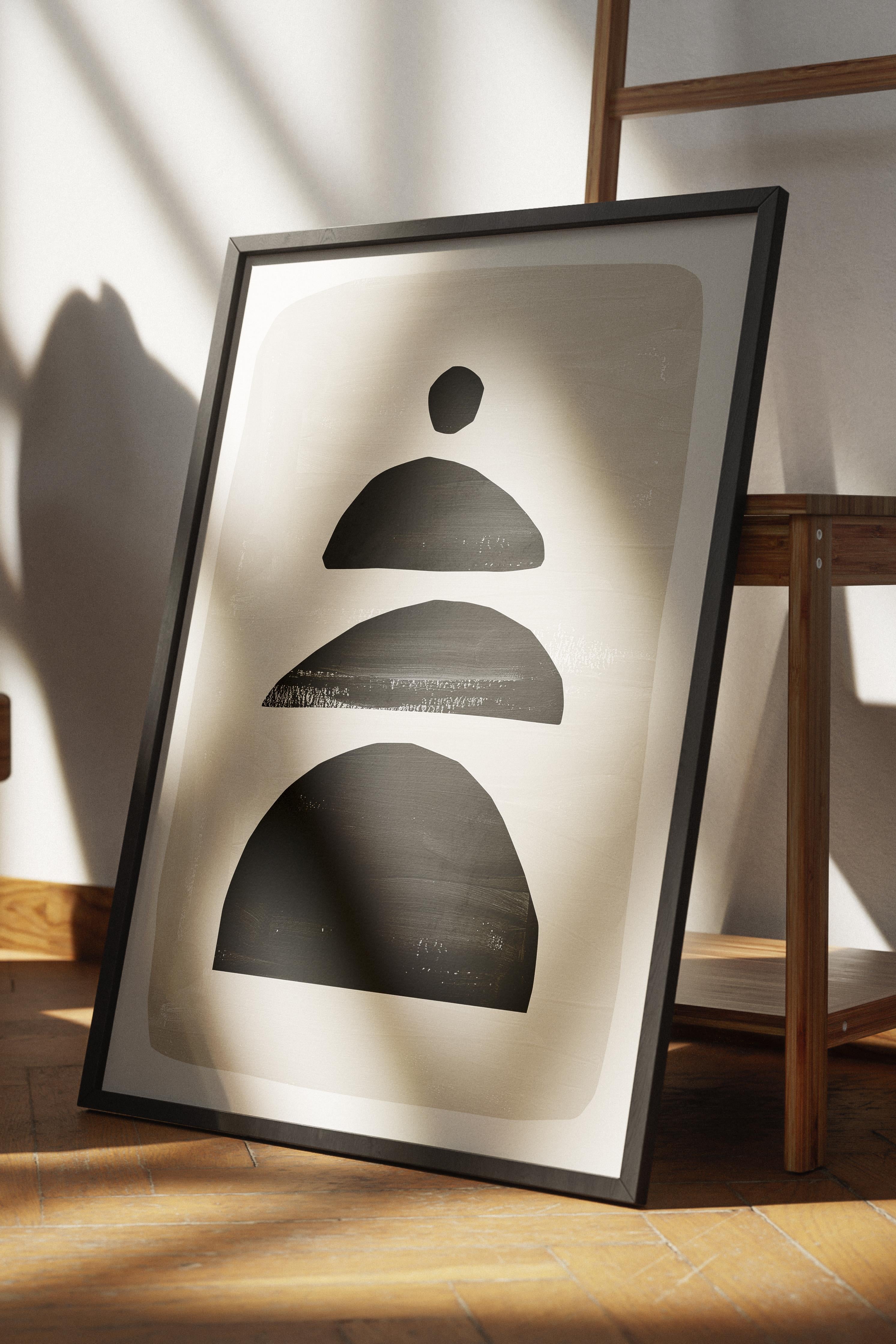 Siyah Beyaz Boho Duvar Dekoru, Çerçevesiz Poster, Çerçevesiz Duvar Tablosu - Fine Art Kağıt