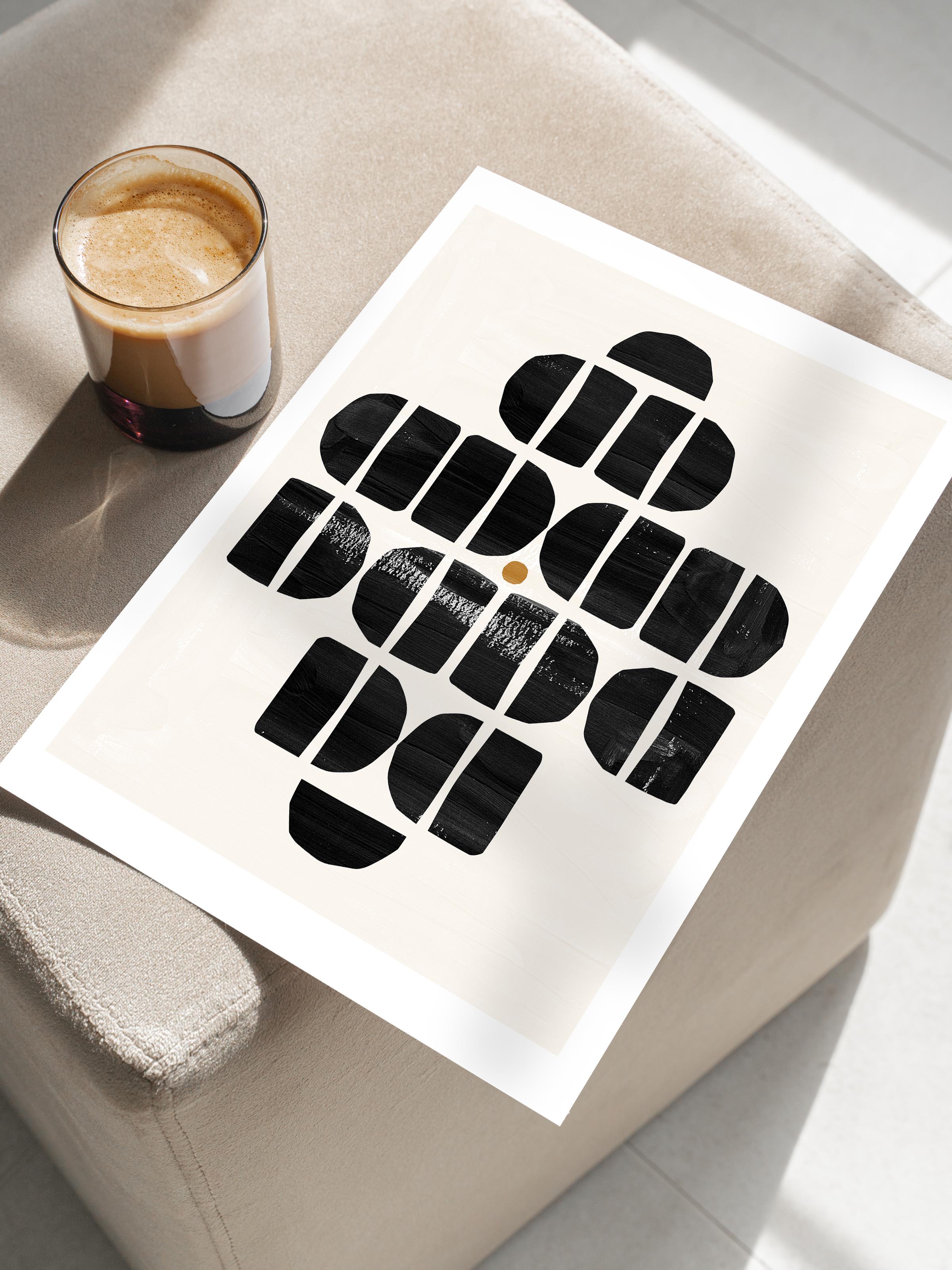 Siyah Beyaz Boho Duvar Dekoru, Çerçevesiz Poster, Çerçevesiz Duvar Tablosu - Fine Art Kağıt