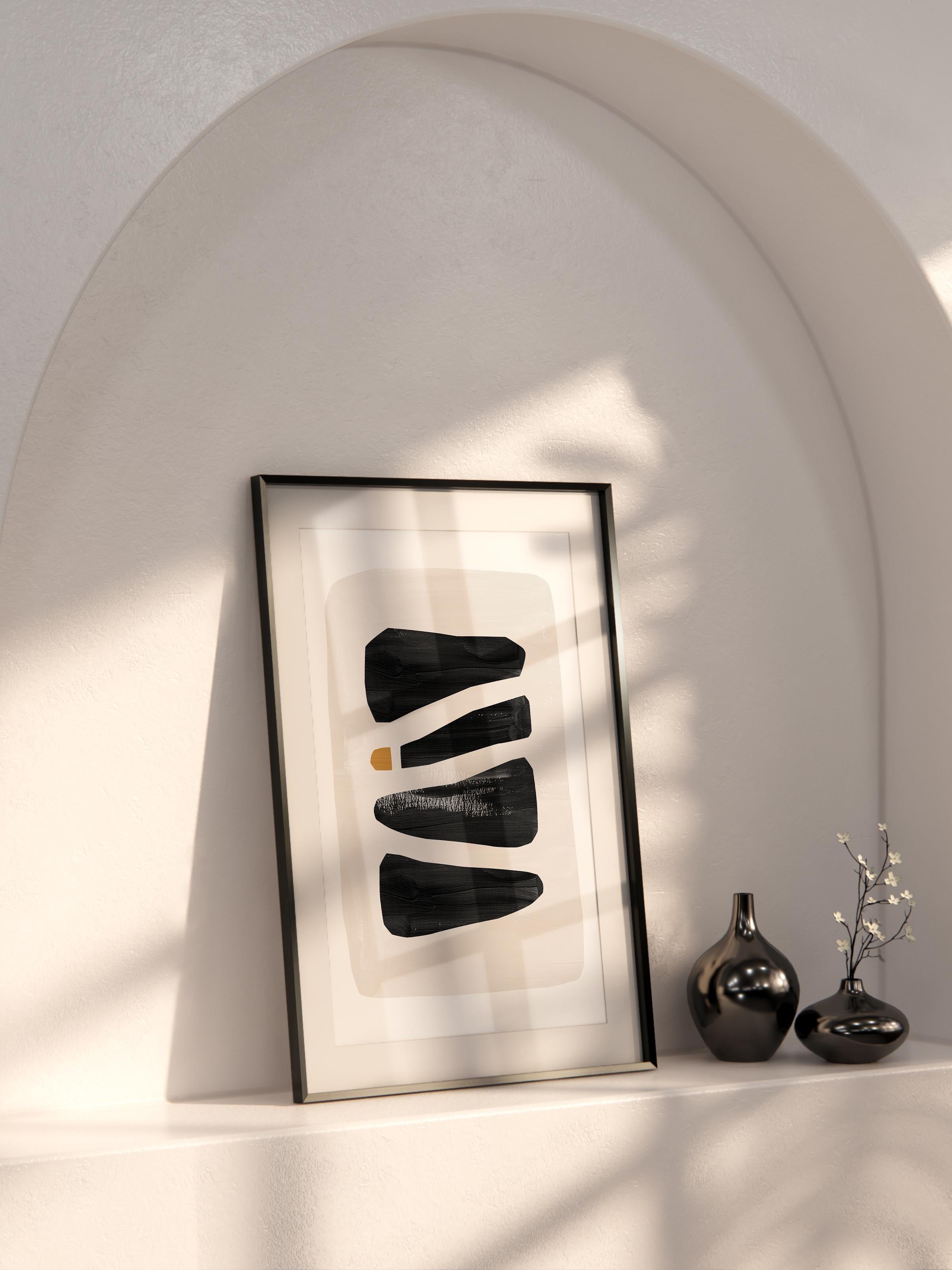 Siyah Beyaz Boho Duvar Dekoru, Çerçevesiz Poster, Çerçevesiz Duvar Tablosu - Fine Art Kağıt