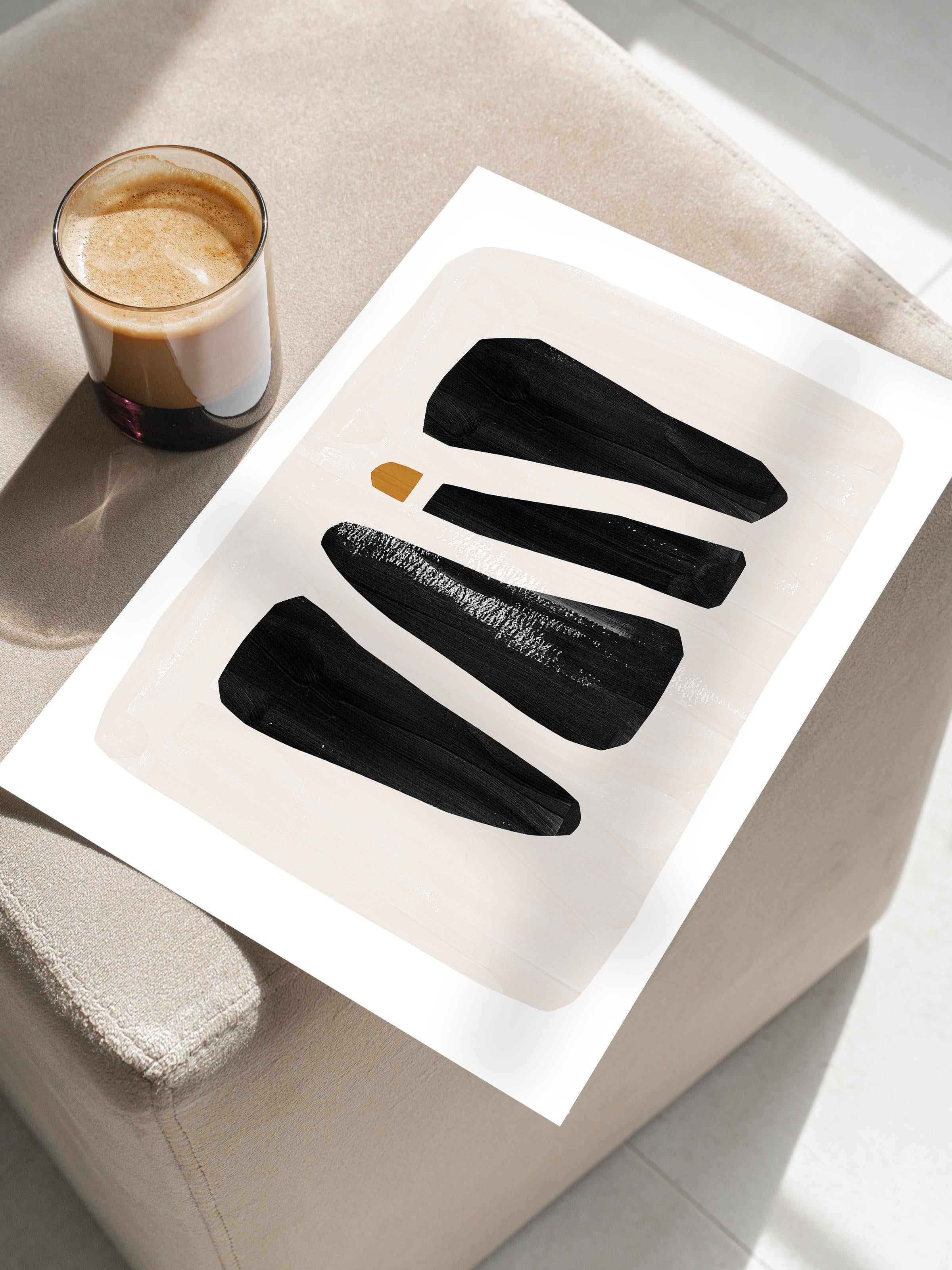 Siyah Beyaz Boho Duvar Dekoru, Çerçevesiz Poster, Çerçevesiz Duvar Tablosu - Fine Art Kağıt