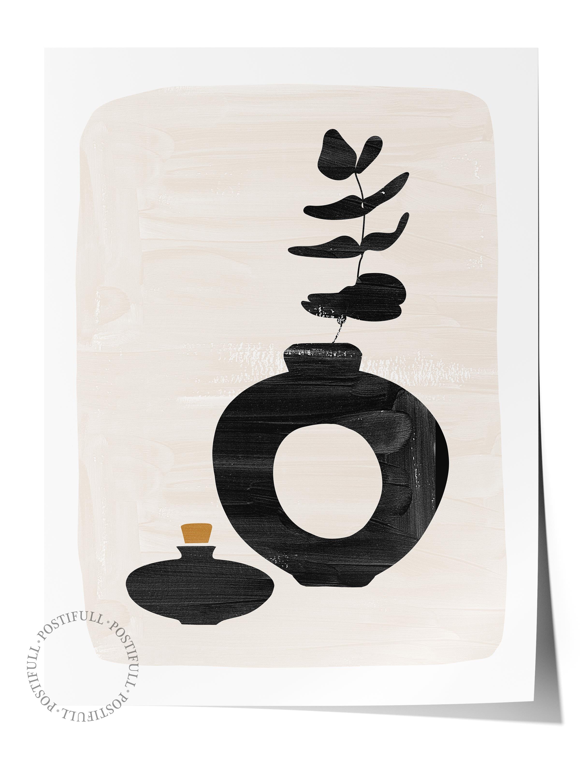 Siyah Beyaz Boho Duvar Dekoru, Çerçevesiz Poster, Çerçevesiz Duvar Tablosu - Fine Art Kağıt