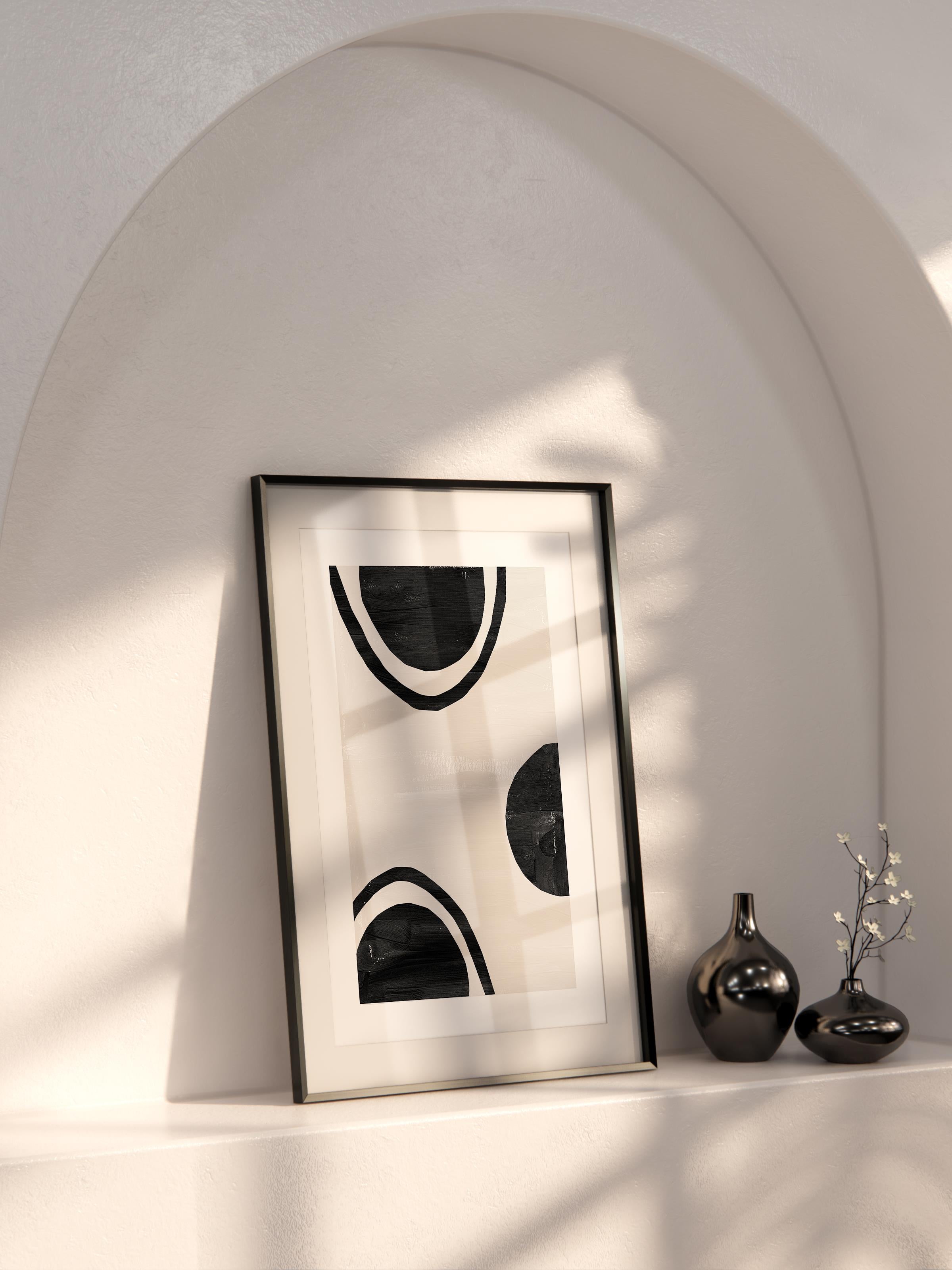 Siyah Beyaz Boho Duvar Dekoru, Çerçevesiz Poster, Çerçevesiz Duvar Tablosu - Fine Art Kağıt