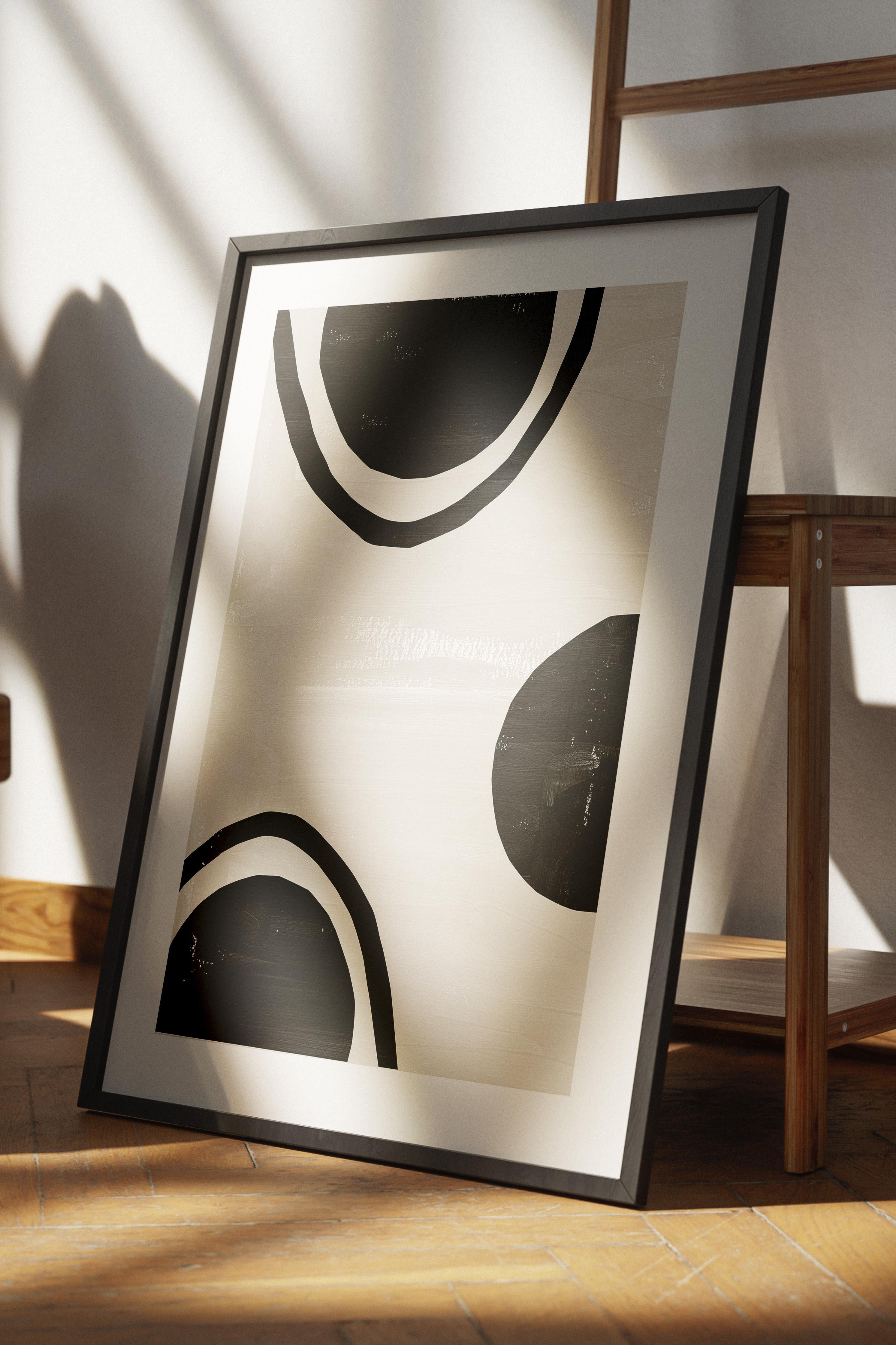 Siyah Beyaz Boho Duvar Dekoru, Çerçevesiz Poster, Çerçevesiz Duvar Tablosu - Fine Art Kağıt