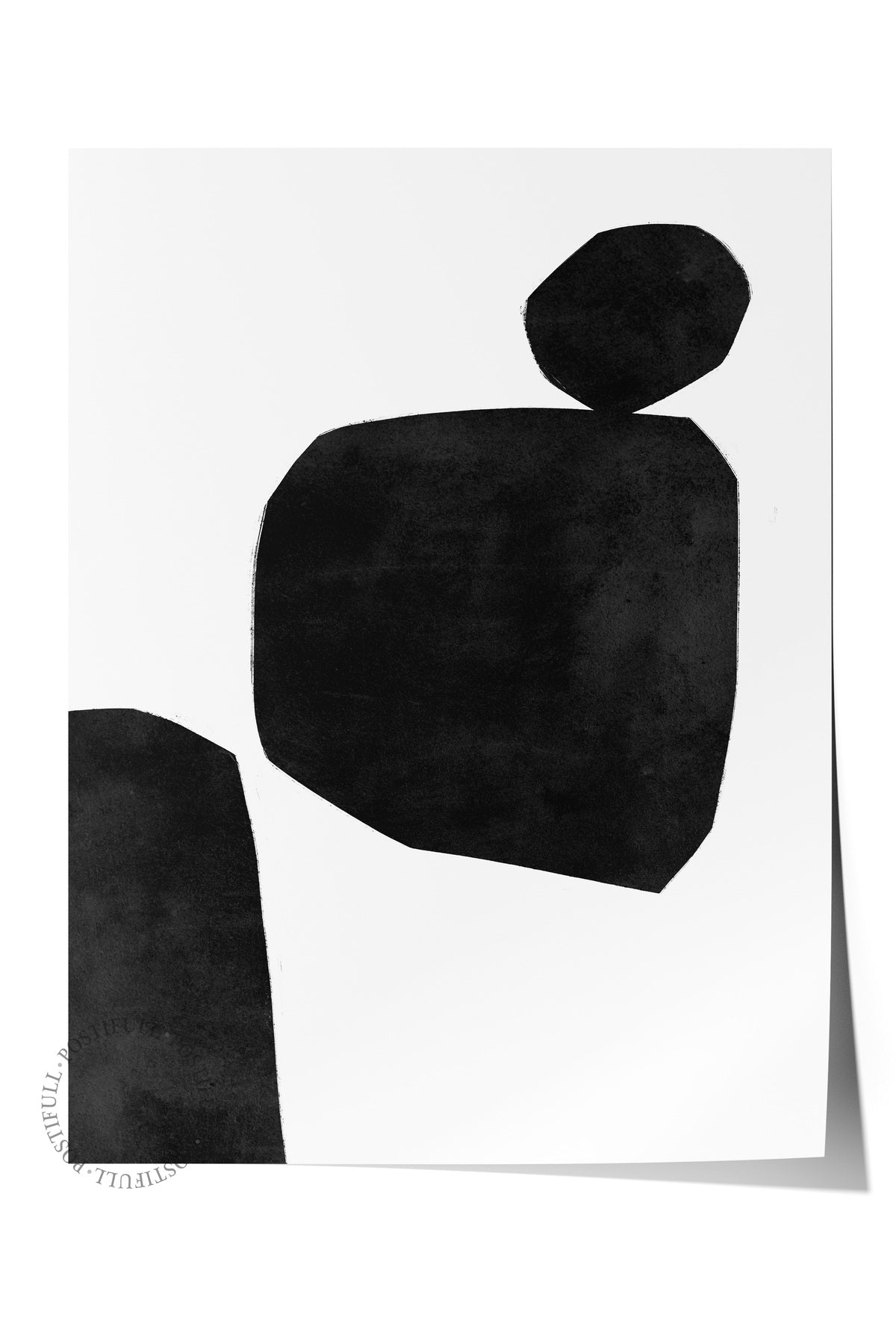 Siyah Beyaz Soyut Temalı Çerçevesiz Poster