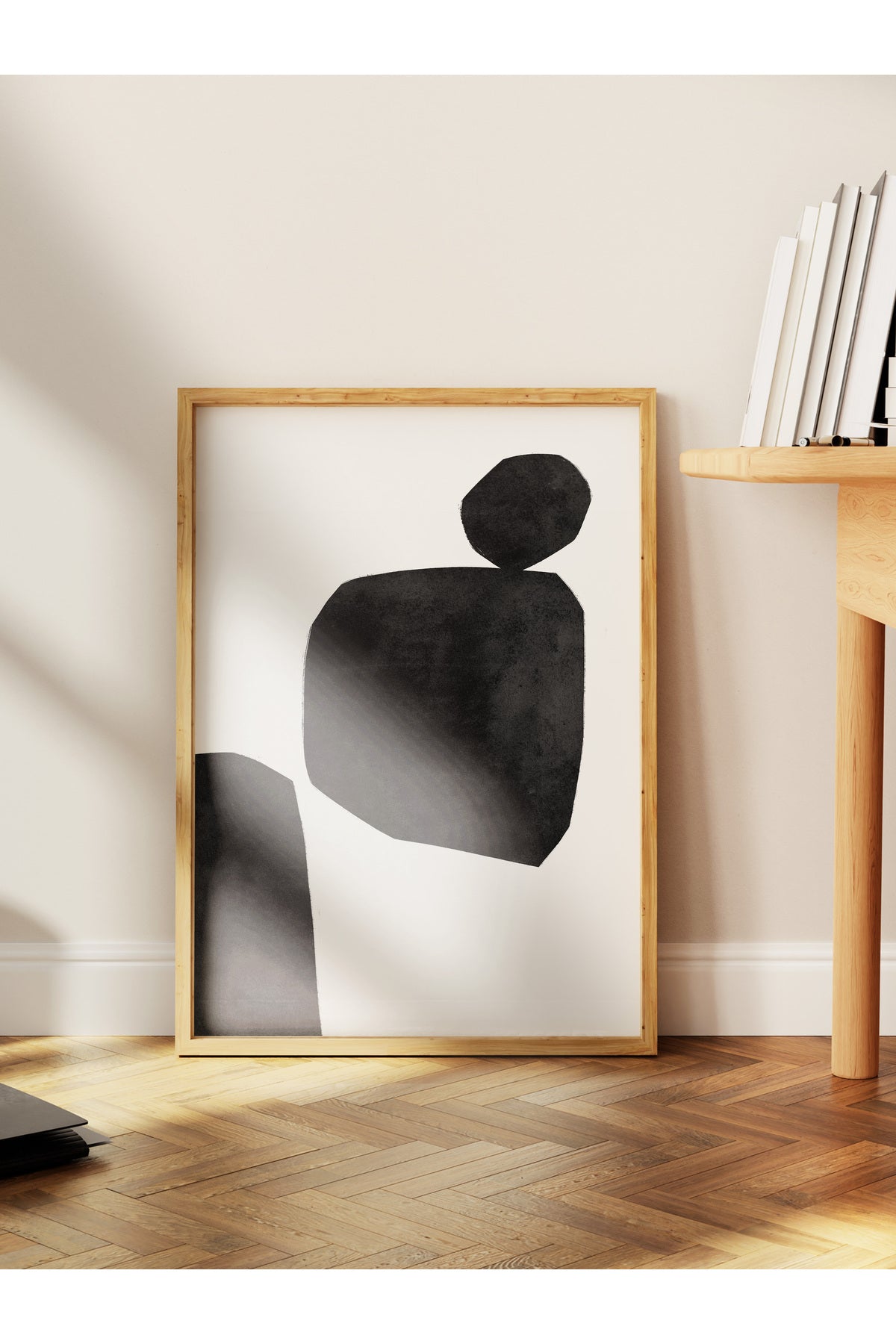 Siyah Beyaz Soyut Temalı Çerçevesiz Poster